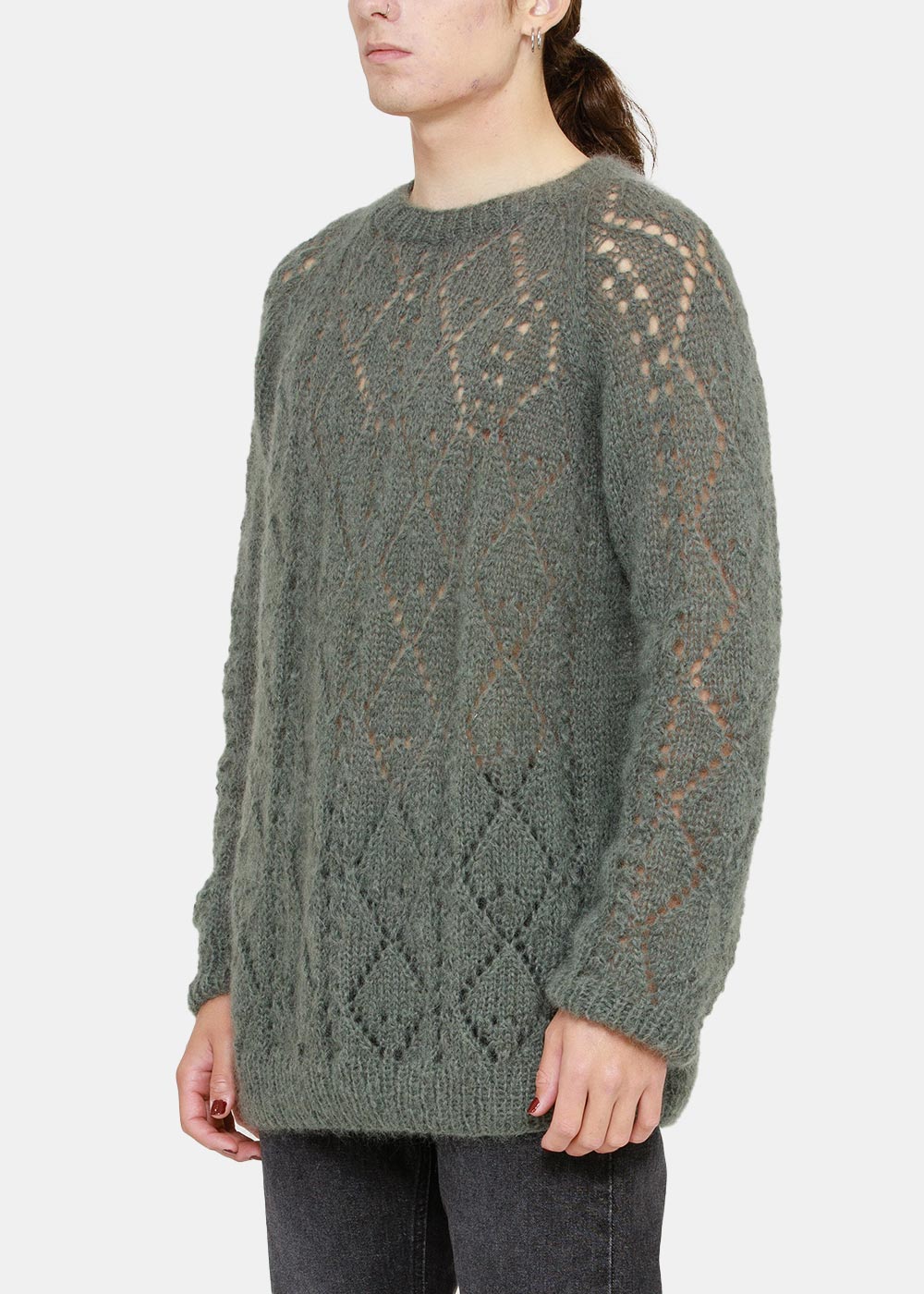 Оригінальна Grey Mohair Fancy Stitch Sweater Loewe – детальний вид