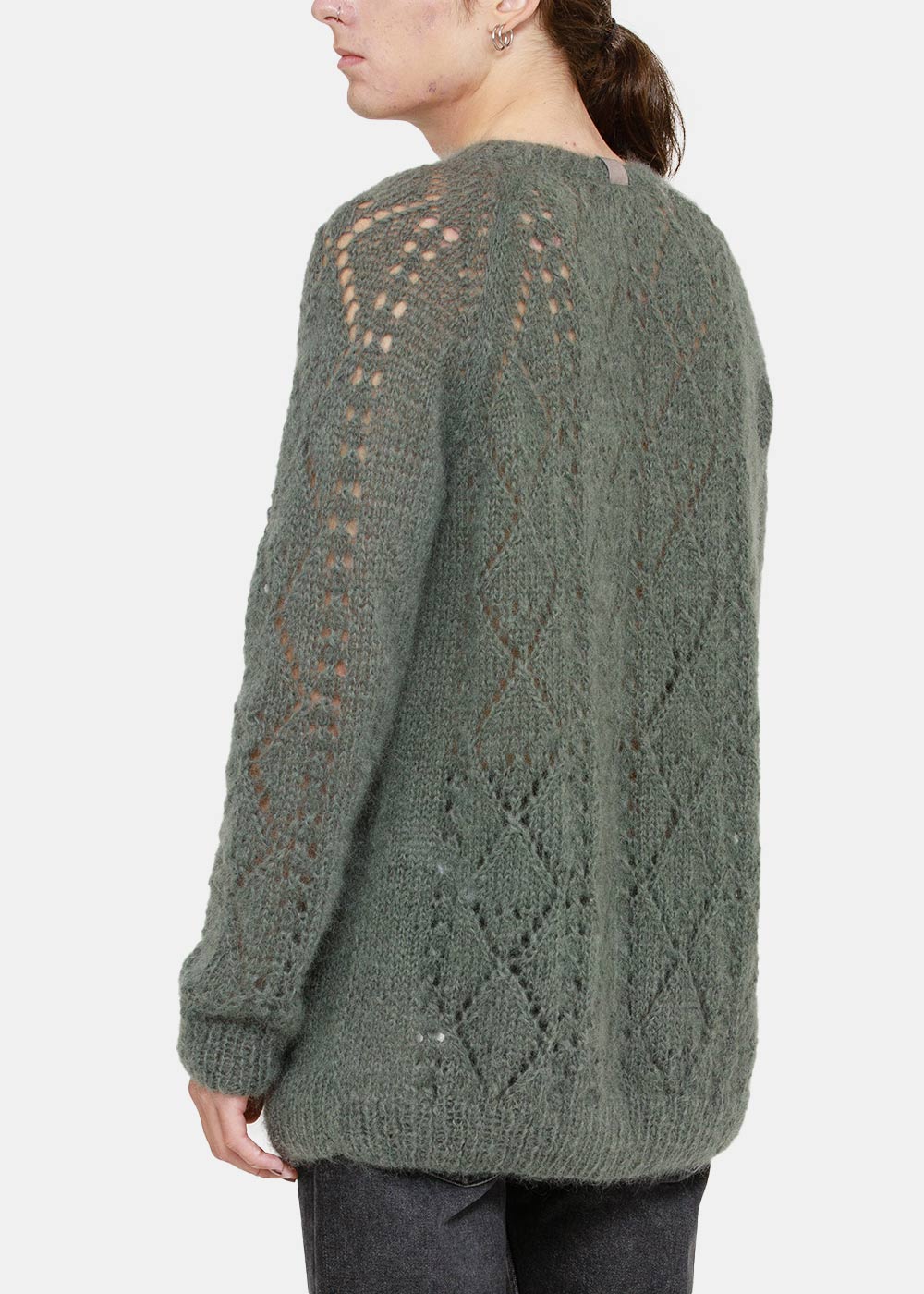 Оригінальна Grey Mohair Fancy Stitch Sweater Loewe – вид ззаду