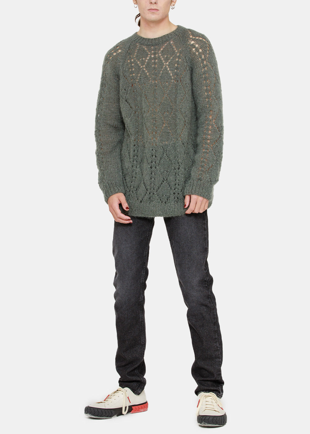 Оригінальна Grey Mohair Fancy Stitch Sweater Loewe – збільшений вид