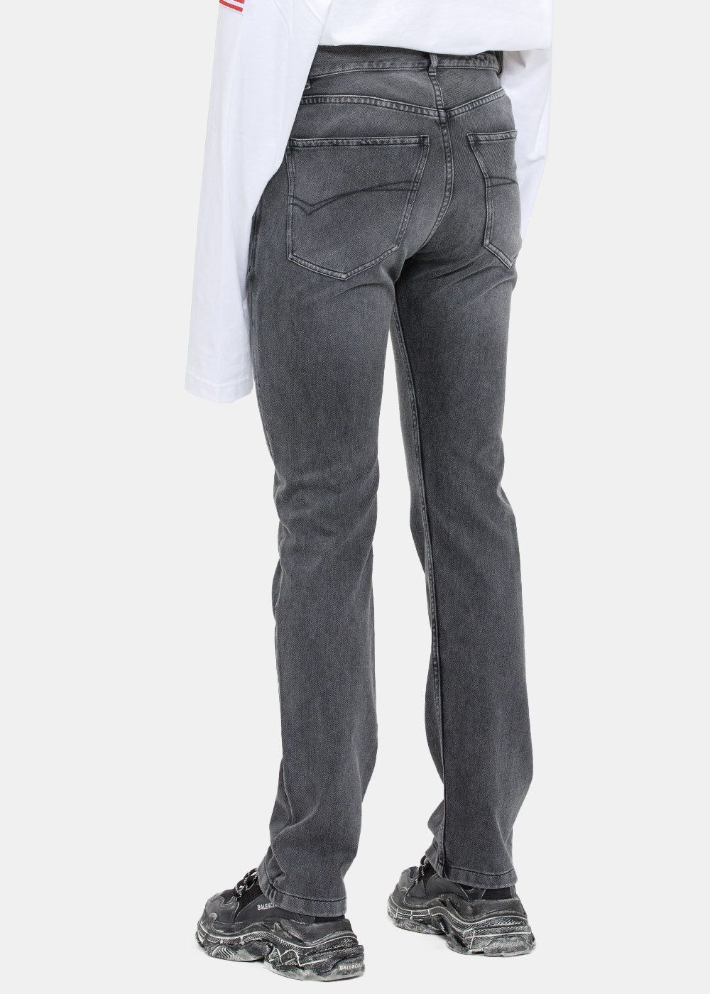 Оригінальна Wash Black Trompe Loeil Jeans Balenciaga – вид ззаду