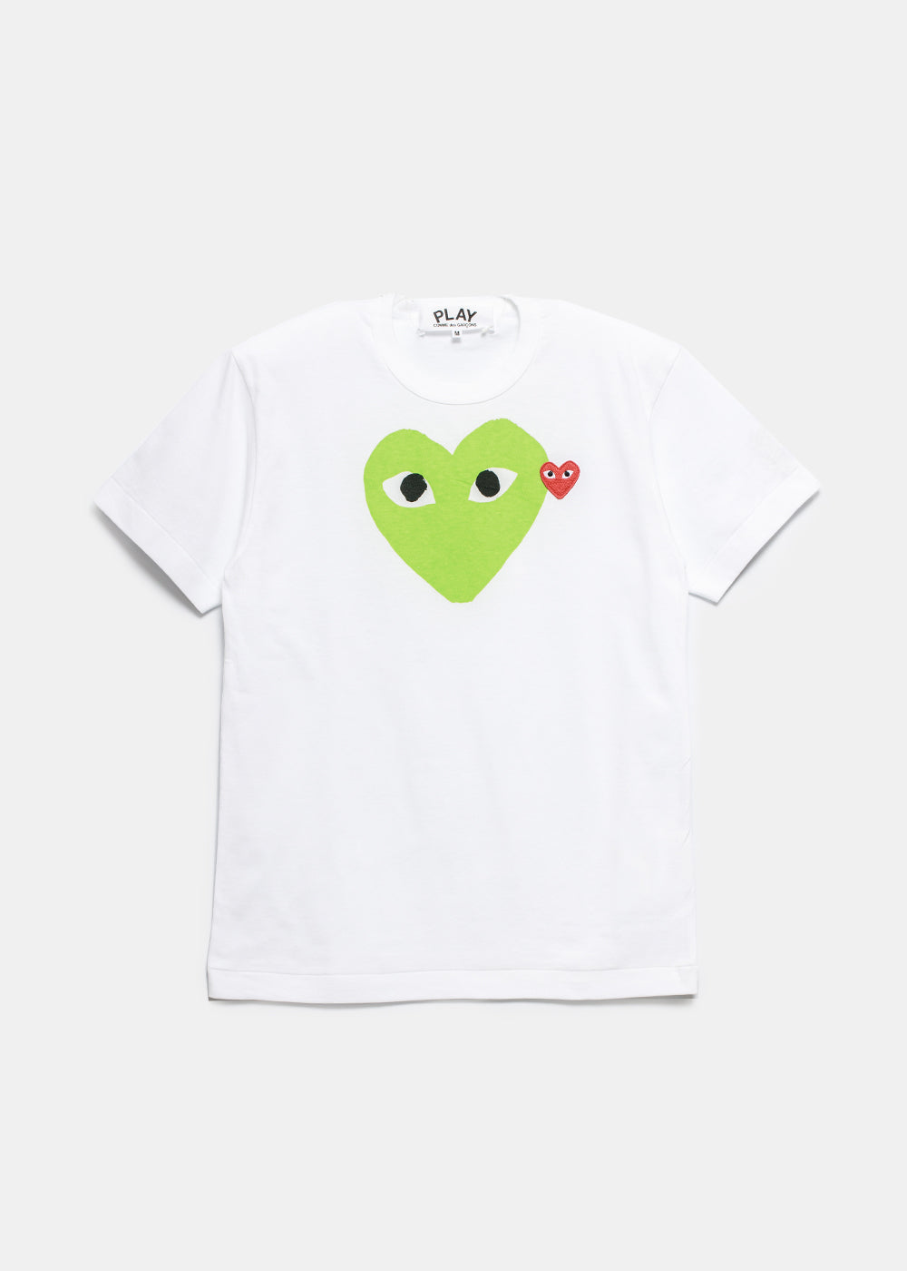 White & Green Hearts T-Shirt Comme des garcons оригінал – Купити в Україні – боковий вид