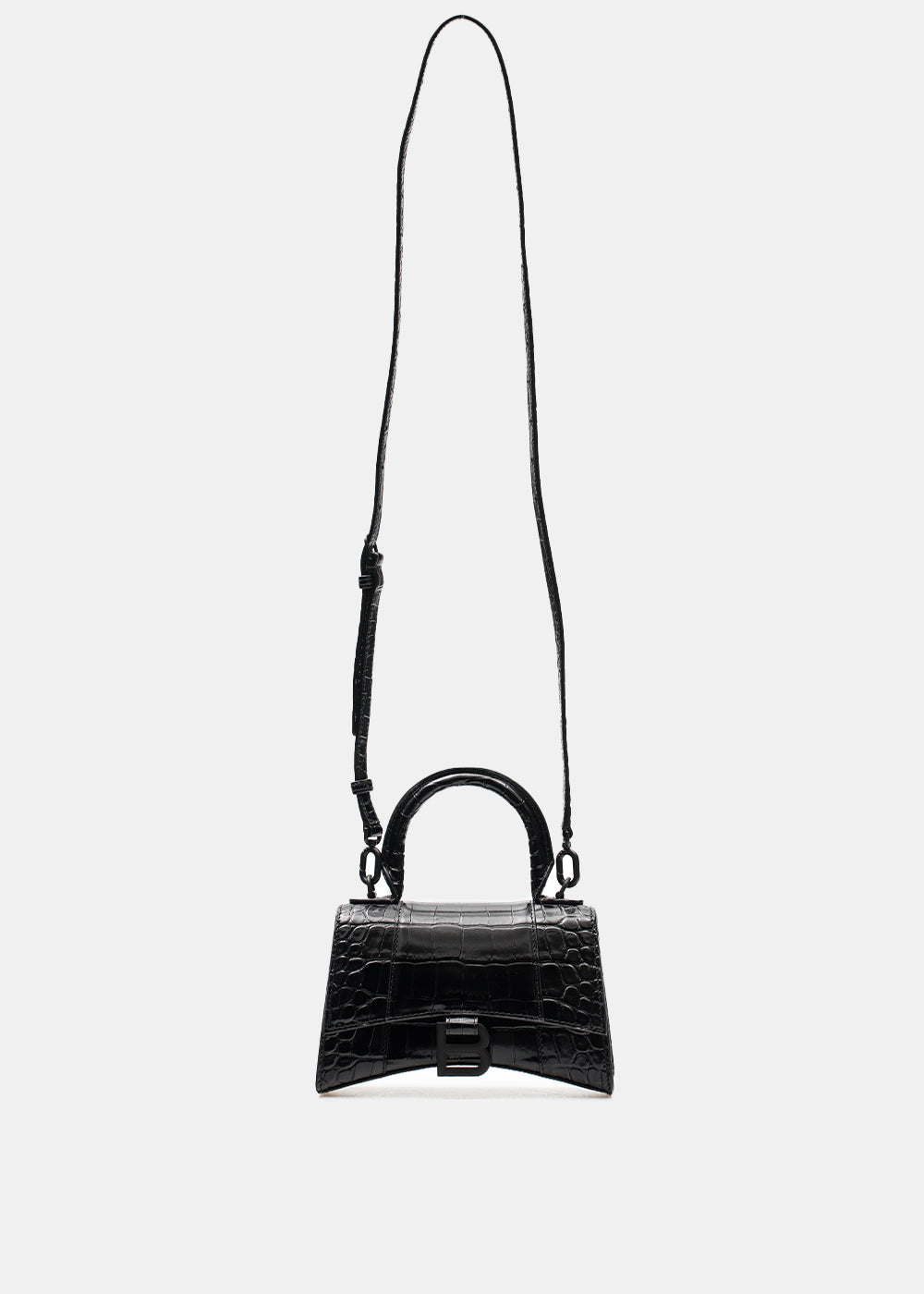 Black Hourglass Xs Bag Balenciaga – Гарантія оригінальності – боковий вид