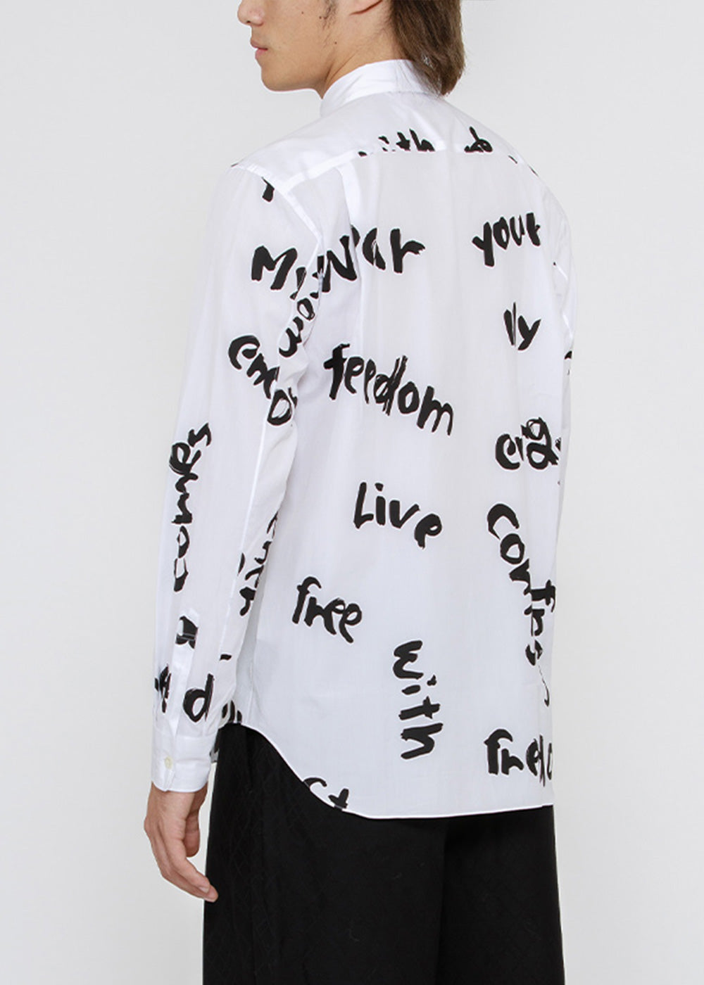 Оригінальна Slogan Print Cotton Shirt Comme des garcons – вид ззаду