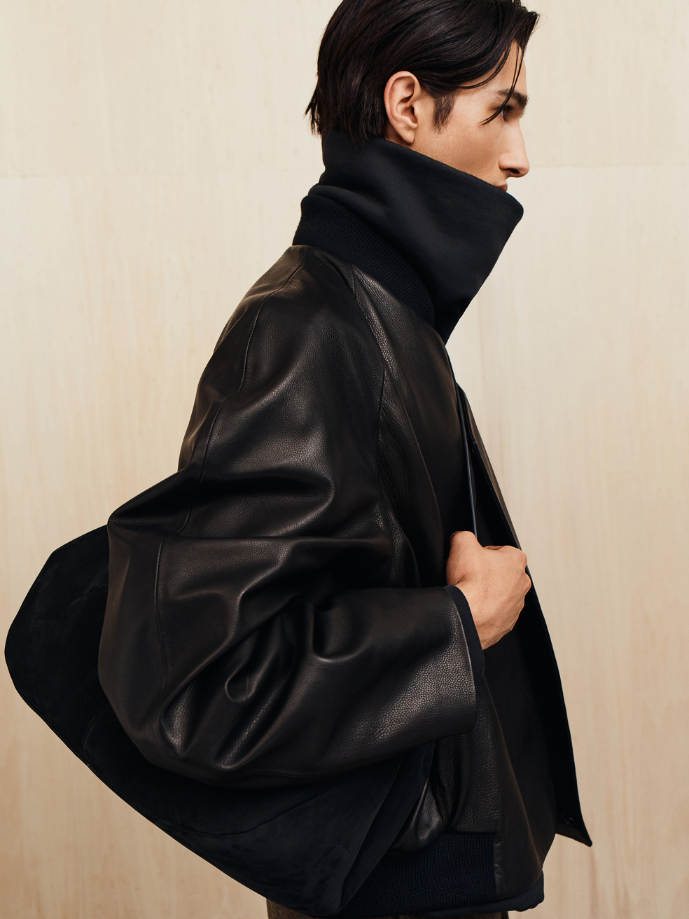 Leather Raglan Bomber Jacket Fear of god оригінал – Купити в Україні – боковий вид