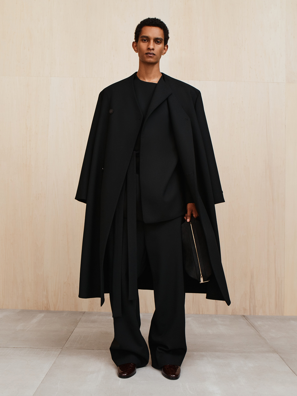Double Weave Wool Double Breasted Lapelless Coat Fear of god – Гарантія оригінальності – вид ззаду