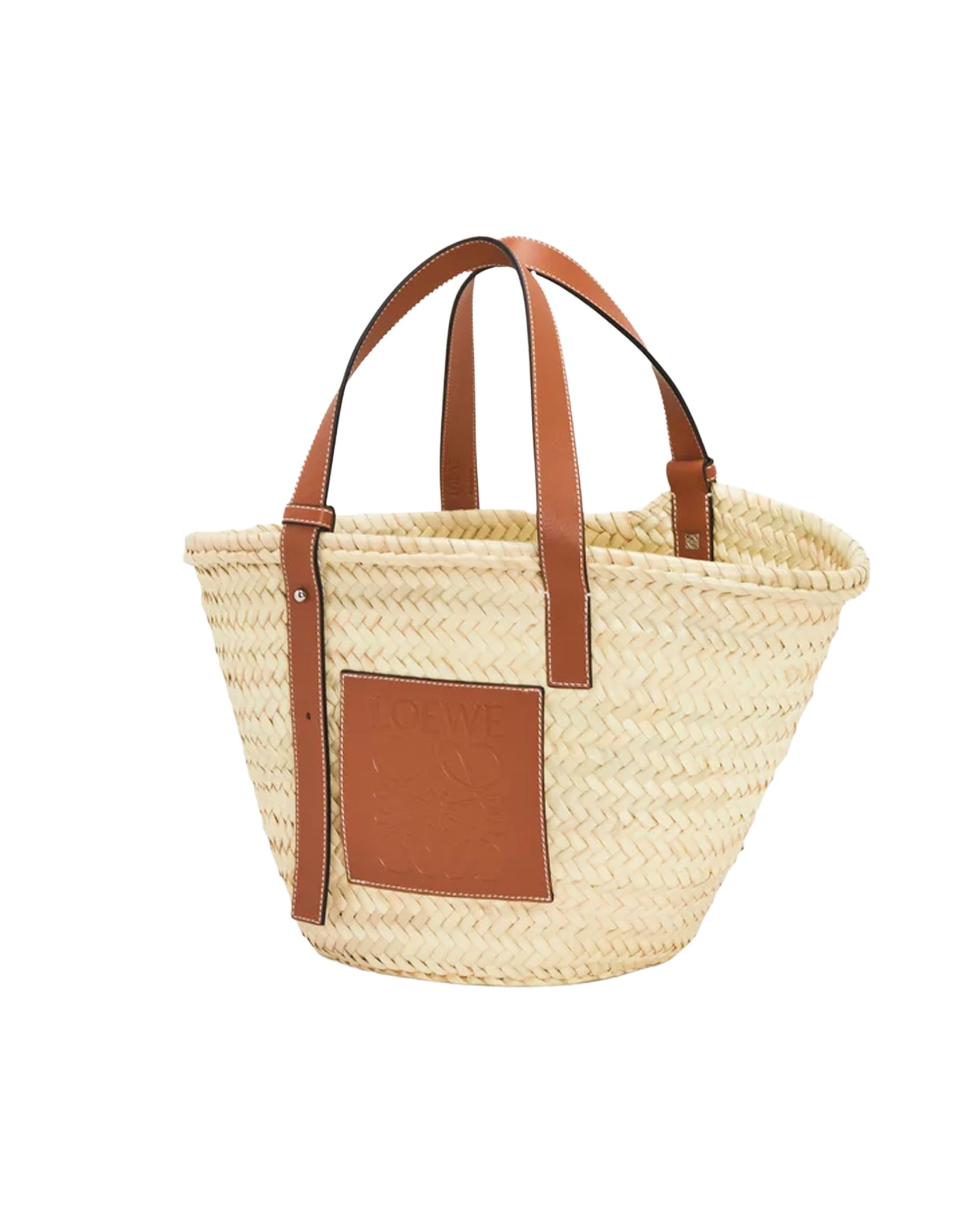 Оригінальна Medium Leather Trimmed Basket Tote Loewe – вид ззаду