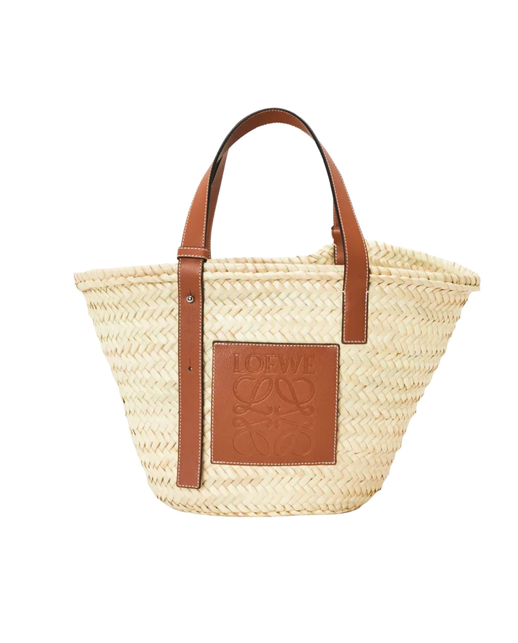 Оригінальна Medium Leather Trimmed Basket Tote Loewe – боковий вид