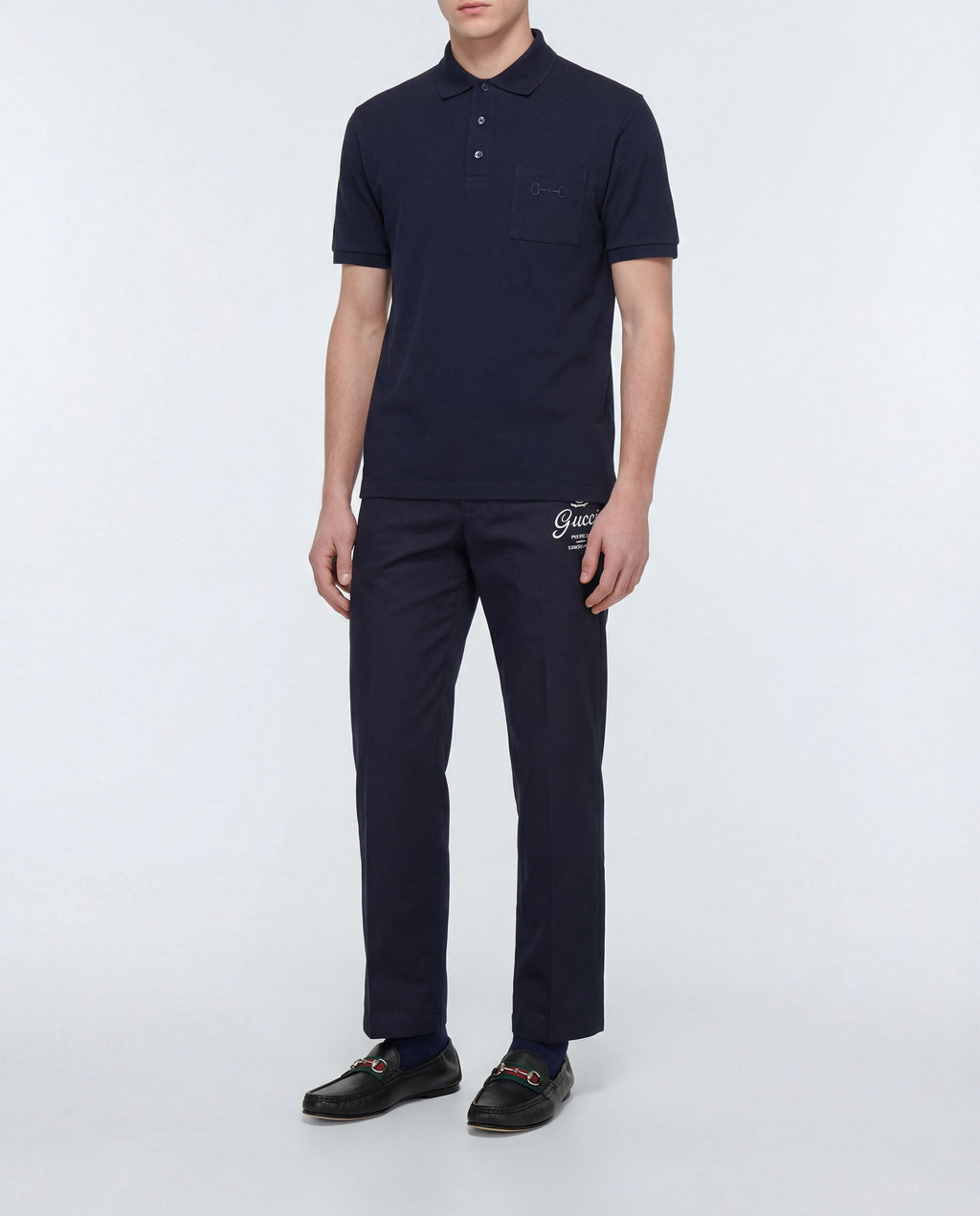 Оригінальна Cotton Piqué Polo Shirt With Embroidery Gucci – вид ззаду