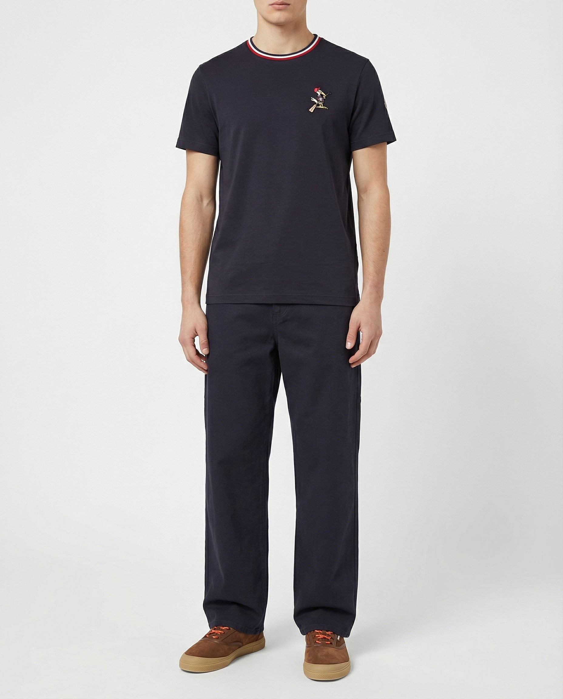 Оригінальна Monduck Logo Patch Cotton T Shirt Moncler – вид ззаду