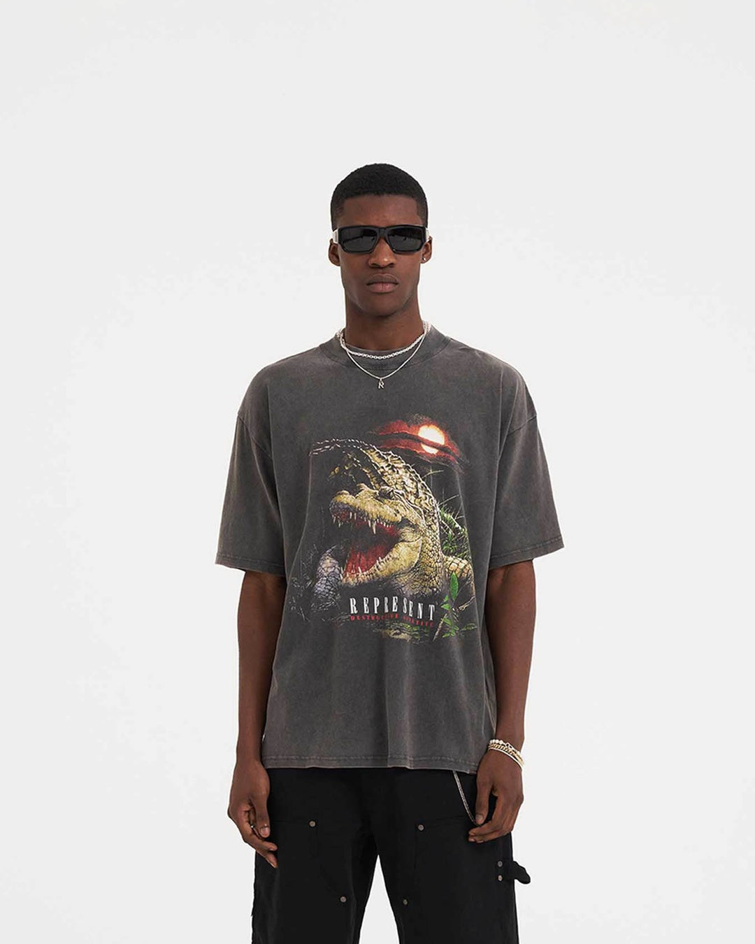 Destructive Appetite Vintage Grey T-Shirt Represent оригінал – Купити в Україні – вид ззаду