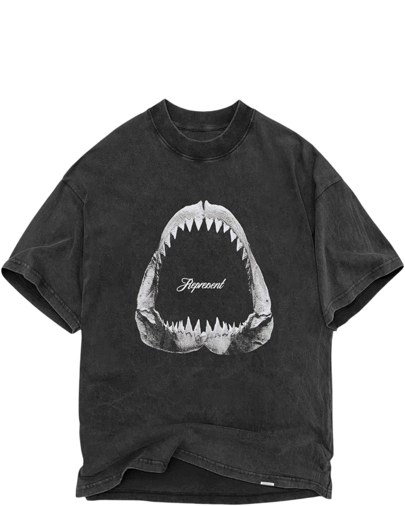 Shark Jaws Vintage Grey T-Shirt Represent оригінал – Купити в Україні