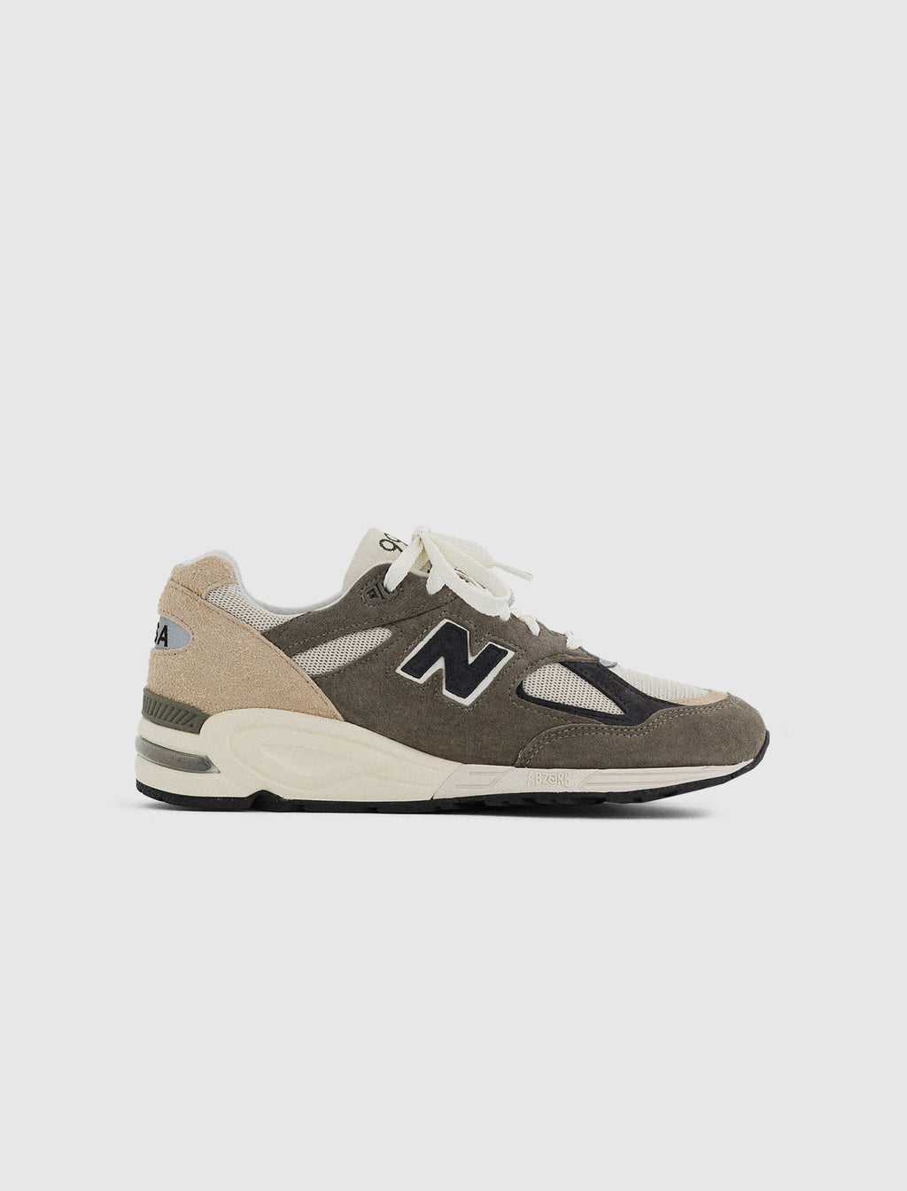 990v2 Made In Usa Olive Beige New balance – Гарантія оригінальності – боковий вид