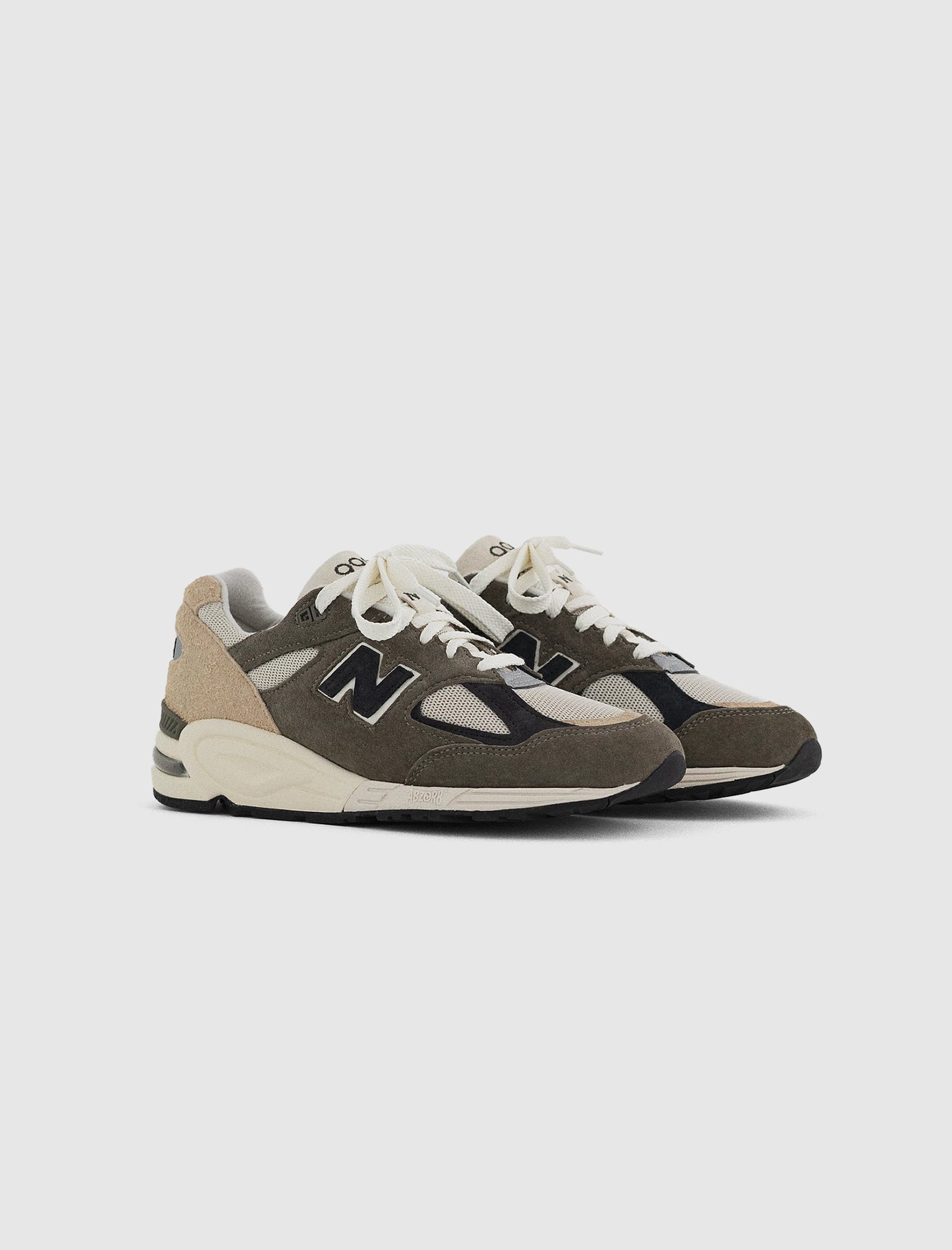 990v2 Made In Usa Olive Beige New balance – Гарантія оригінальності – вид ззаду