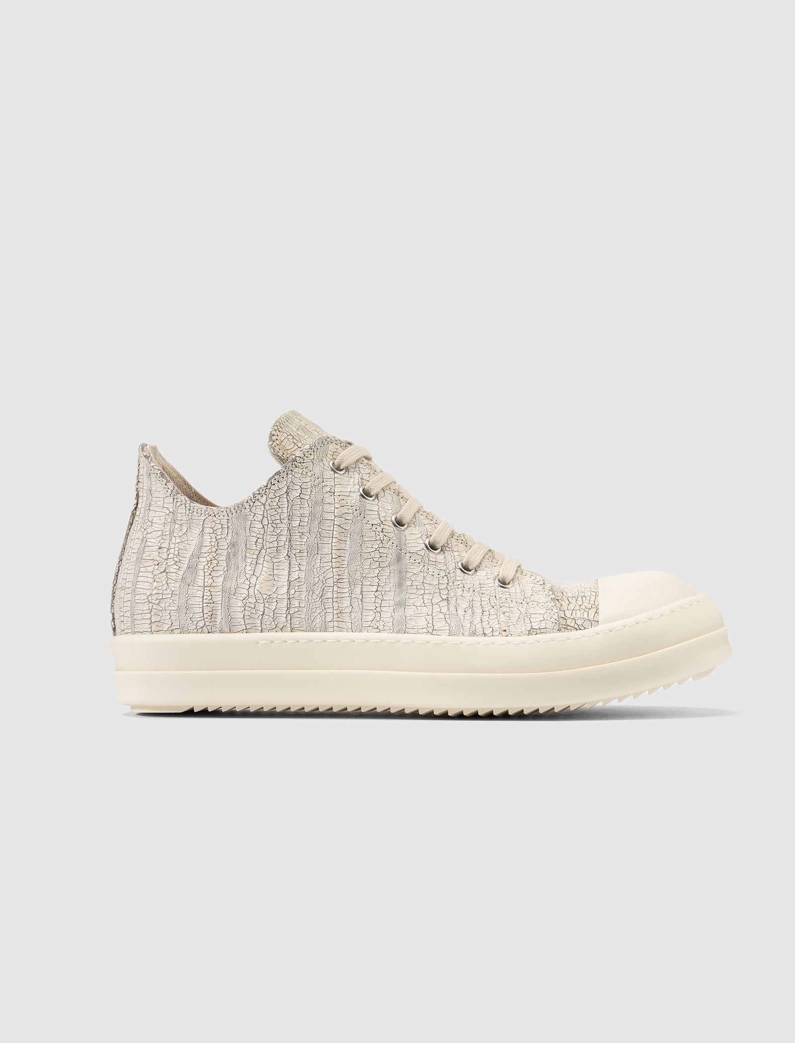 Megacrust Stretch Denim Low Sneakers Black Rick owens – Гарантія оригінальності – боковий вид