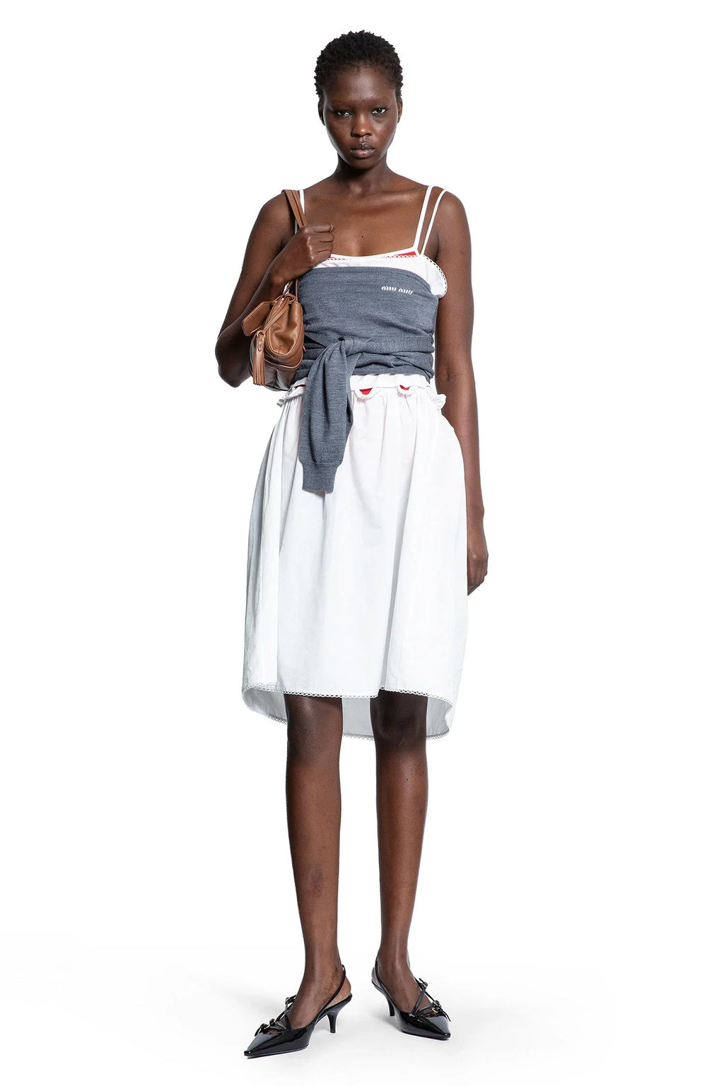 Оригінальна Slubbed Poplin Dress Miu miu – боковий вид