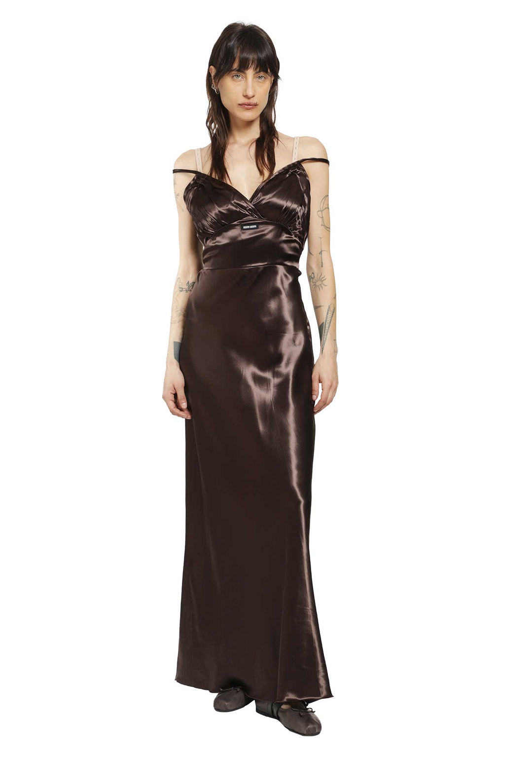 Оригінальна Long Satin Dress Miu miu – боковий вид