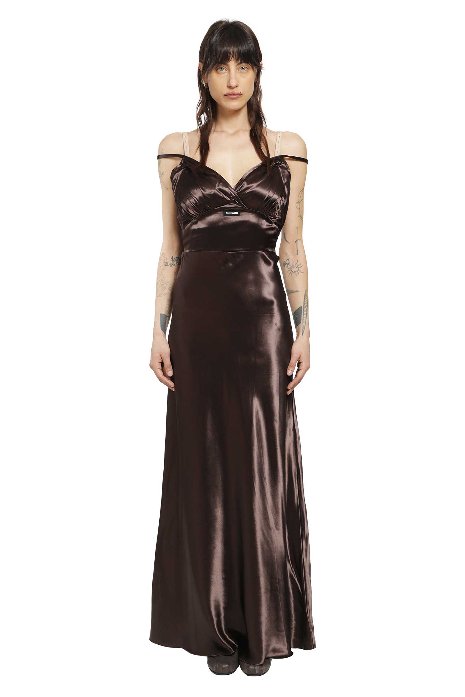 Оригінальна Long Satin Dress Miu miu – вид ззаду