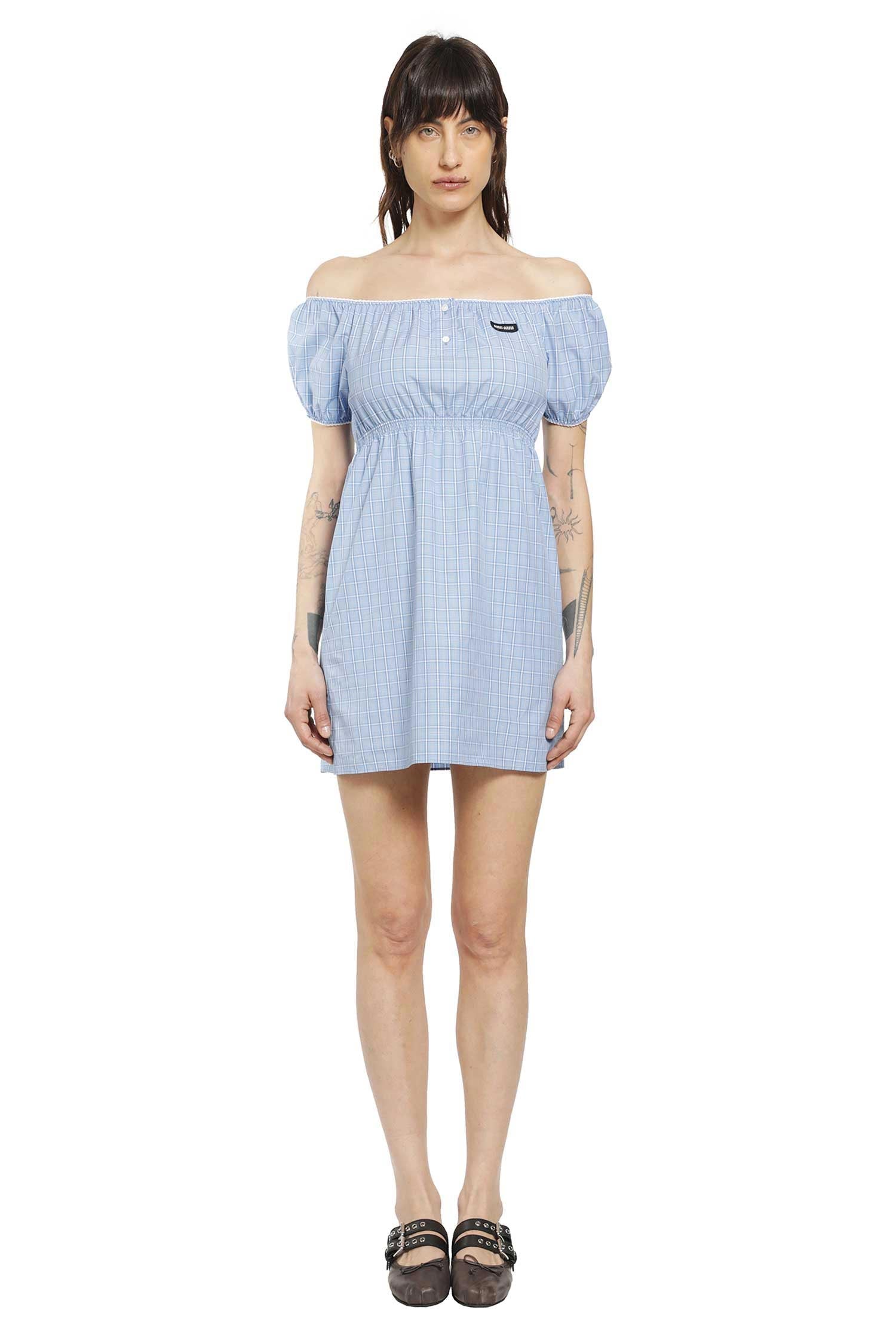 Checked Poplin Mini Dress Miu miu – Гарантія оригінальності – вид ззаду