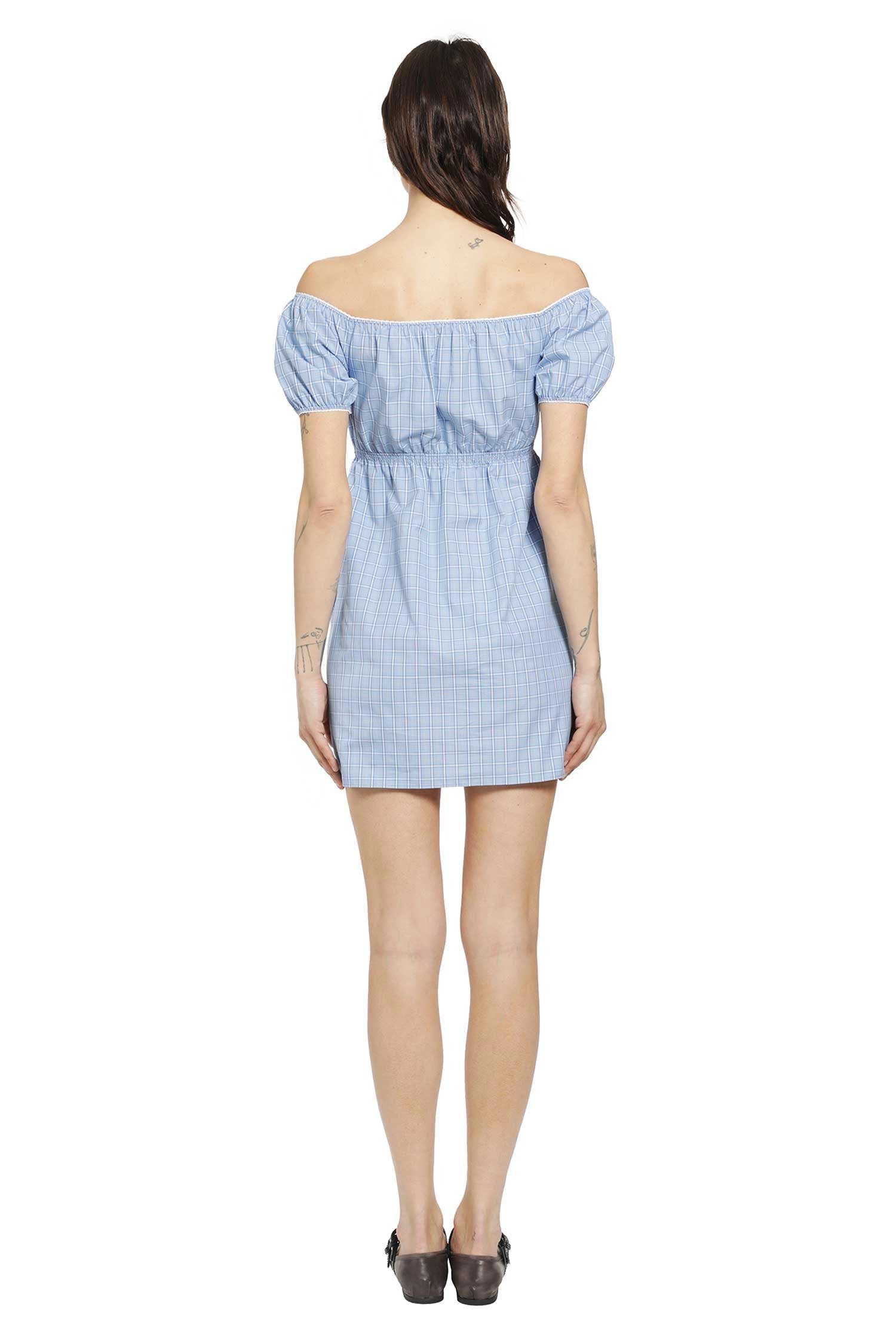 Checked Poplin Mini Dress Miu miu – Гарантія оригінальності – збільшений вид