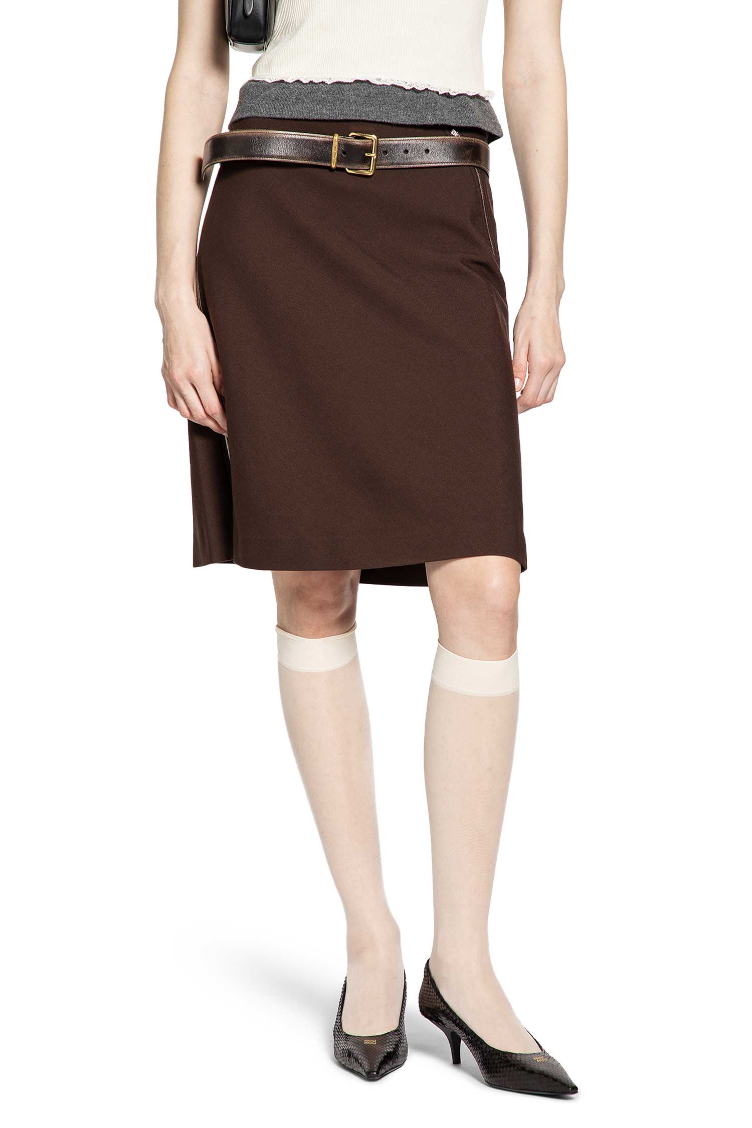 Fabric Stitch Knit Skirt Miu miu – Гарантія оригінальності – боковий вид