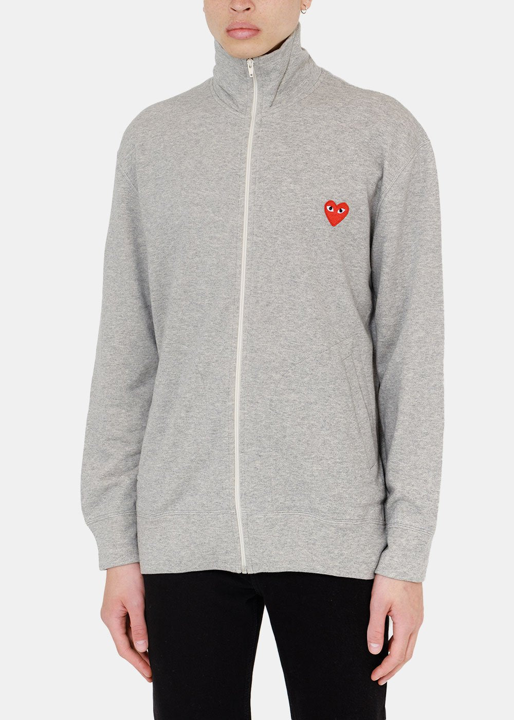 Grey & Red Multi Hearts Track Jacket Comme des garcons – Гарантія оригінальності – детальний вид