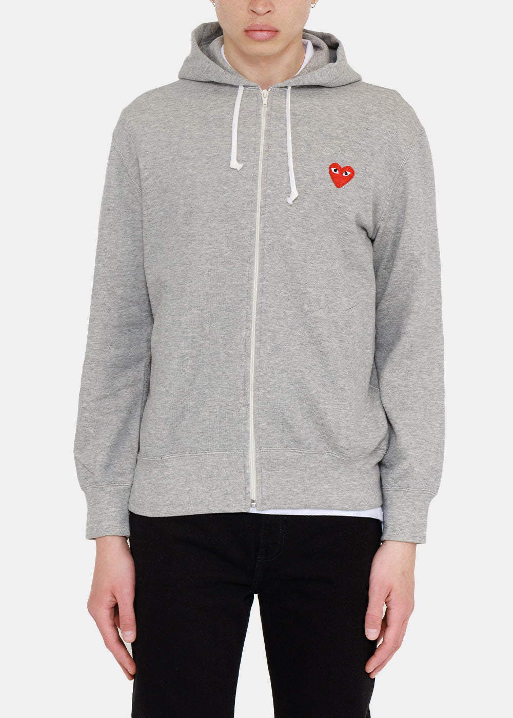 Оригінальна Grey & Red Heart Hoodie Comme des garcons – вид ззаду