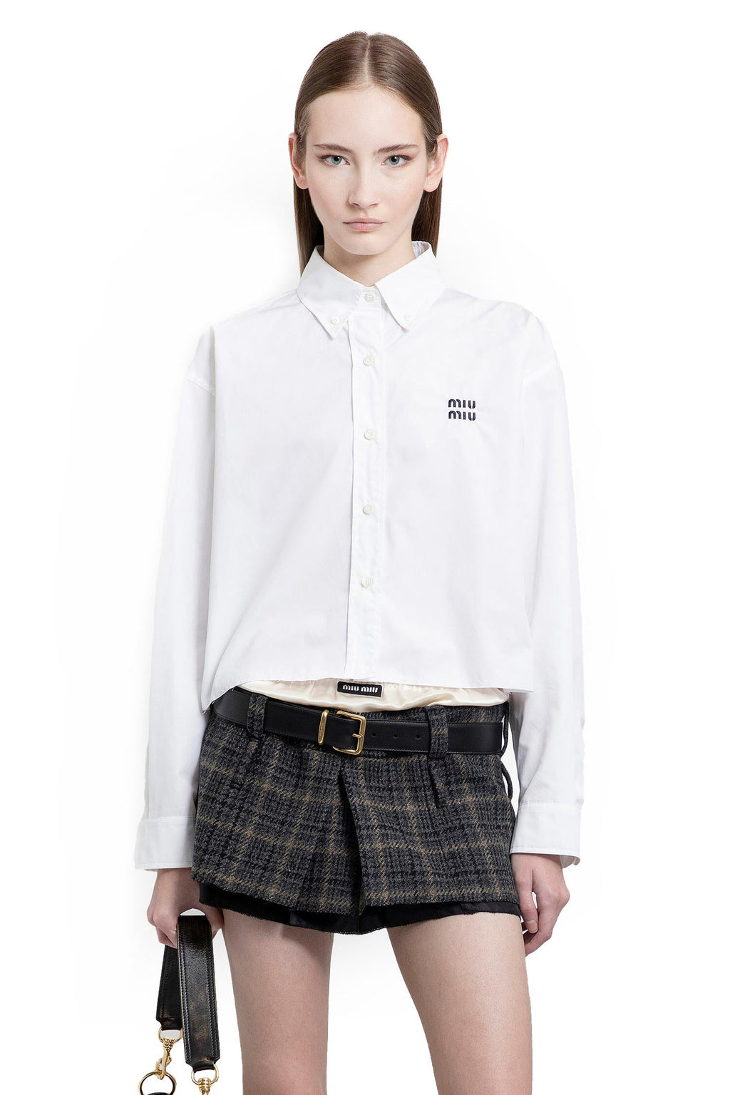 Cotton Poplin Shirt Miu miu оригінал – Купити в Україні – боковий вид
