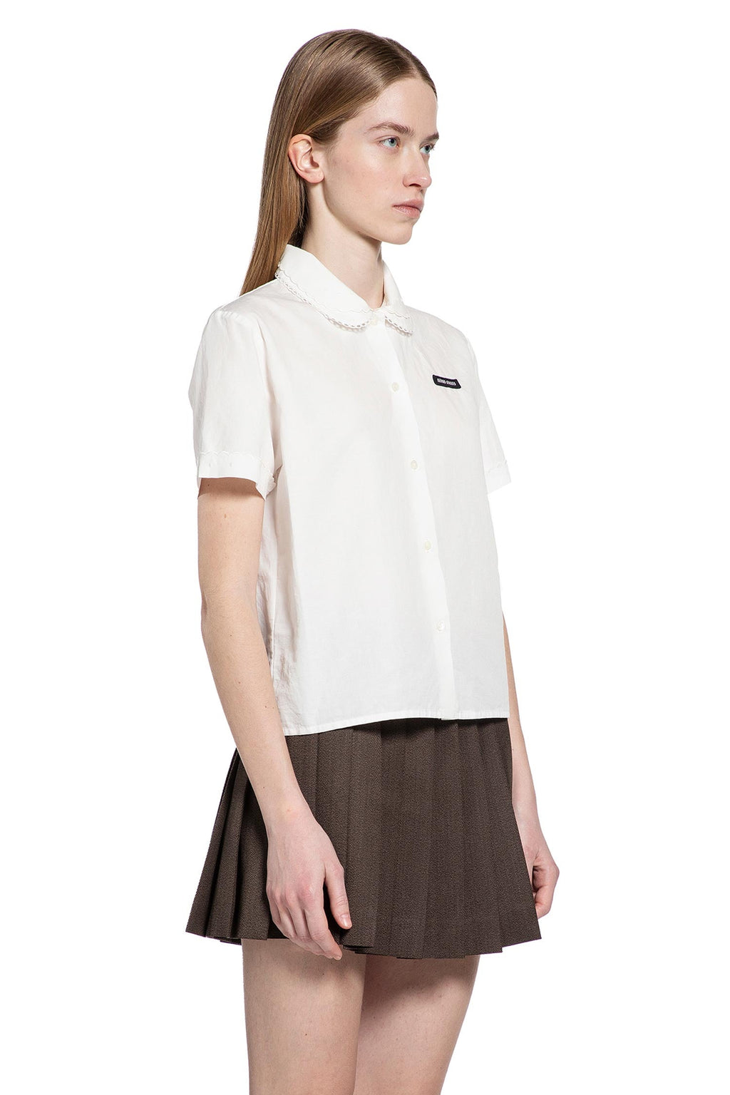 Оригінальна Slubbed Poplin Shirt Miu miu – вид ззаду