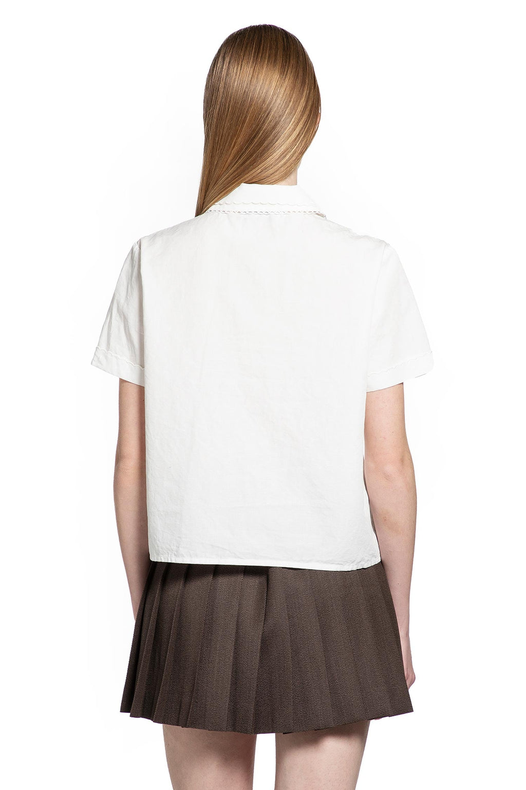 Оригінальна Slubbed Poplin Shirt Miu miu – детальний вид