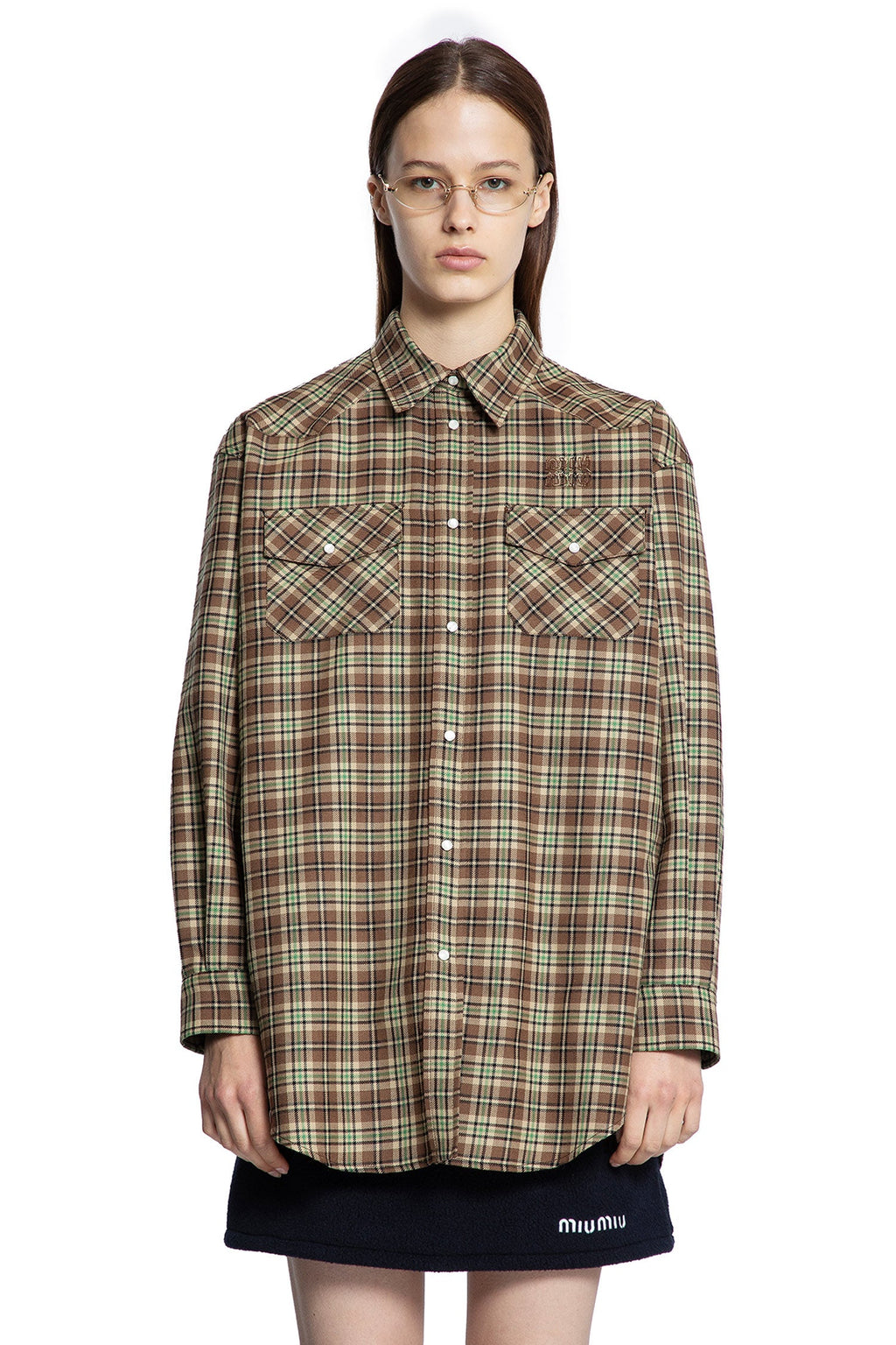 Check Wool Shirt Miu miu – Гарантія оригінальності – вид ззаду
