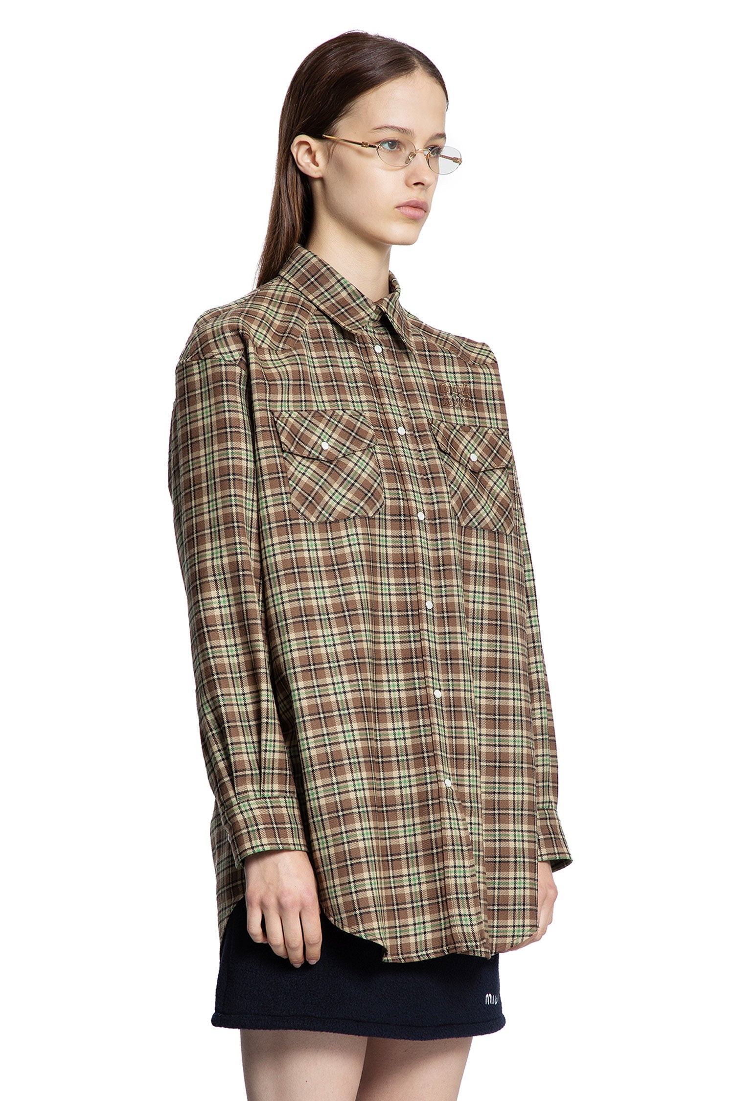 Check Wool Shirt Miu miu – Гарантія оригінальності – детальний вид