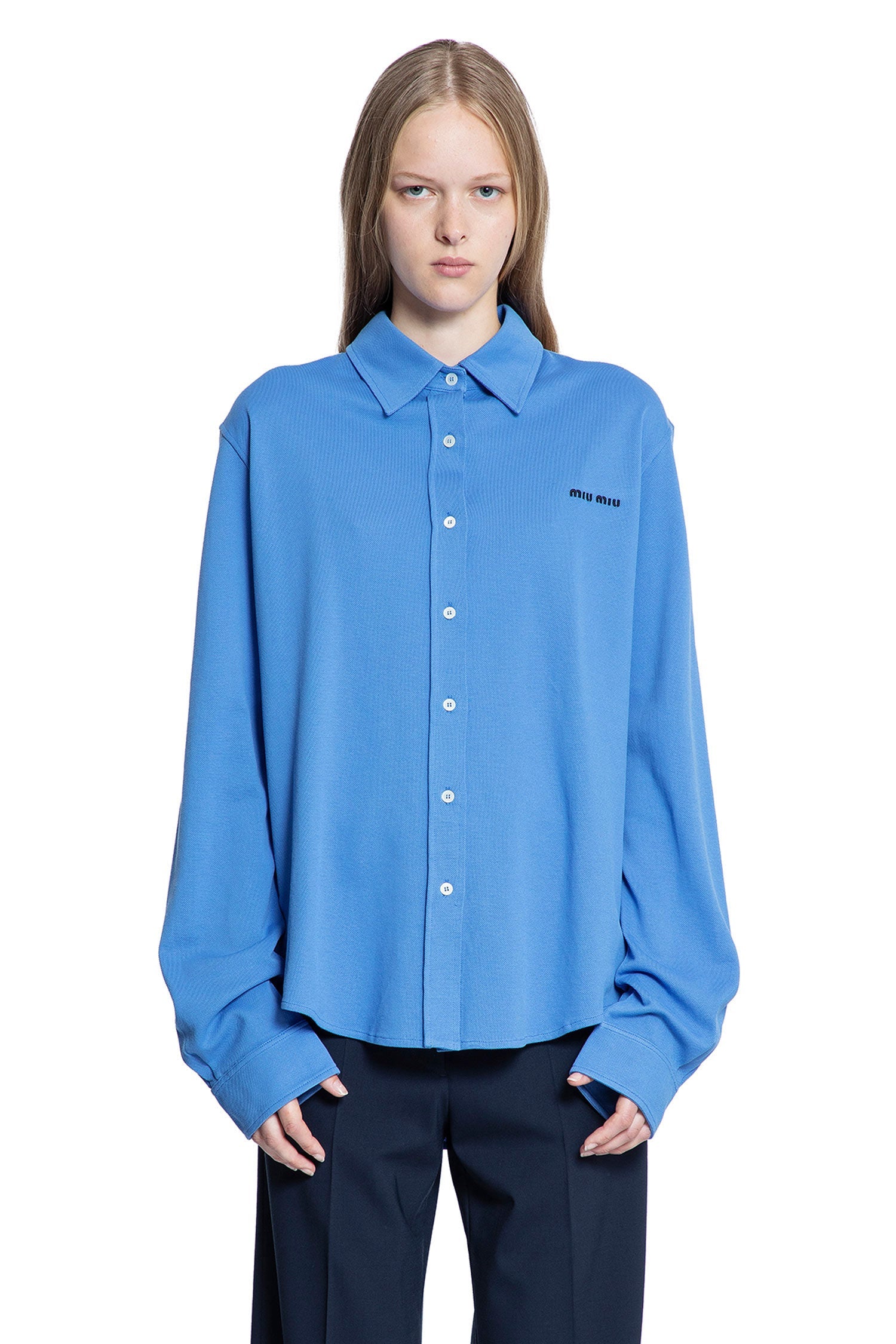 Cotton Piqué Shirt Miu miu оригінал – Купити в Україні – вид ззаду