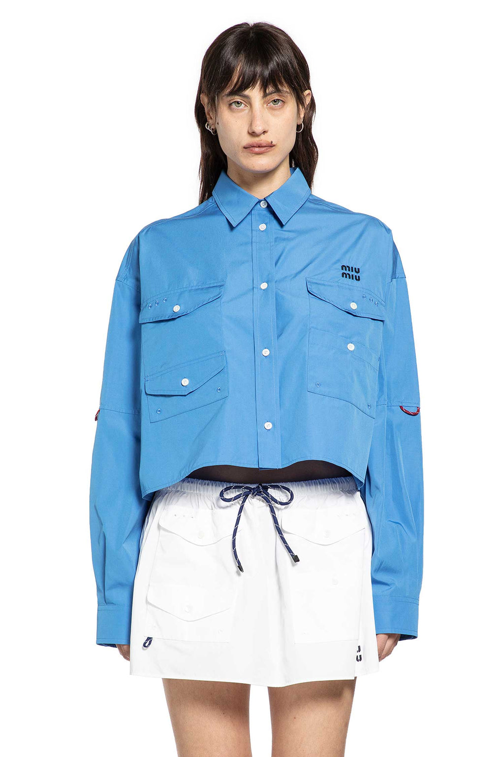 Cropped Poplin Shirt Miu miu – Гарантія оригінальності – вид ззаду
