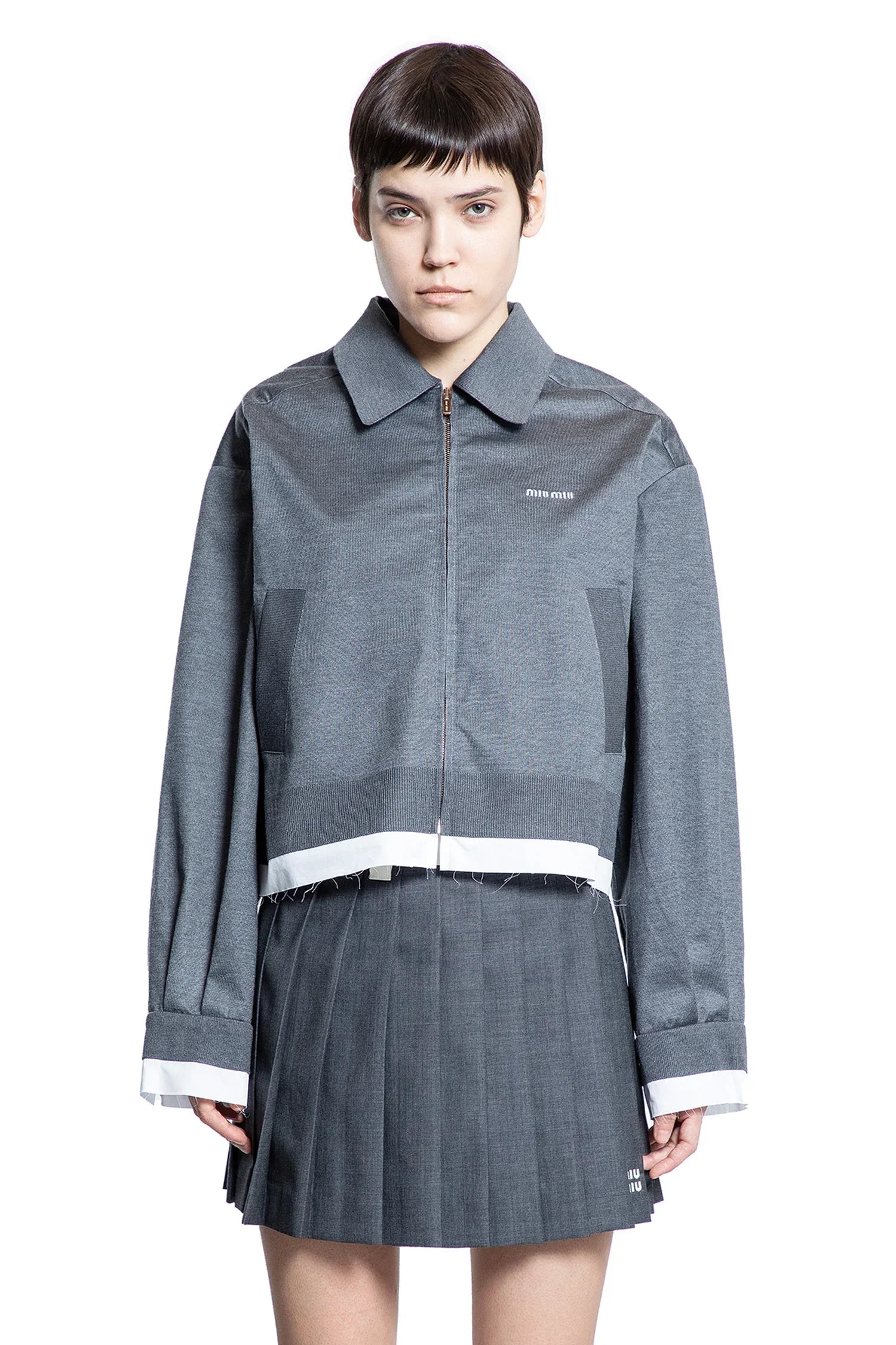 Stretch Silk Knit Blouson Miu miu оригінал – Купити в Україні – вид ззаду