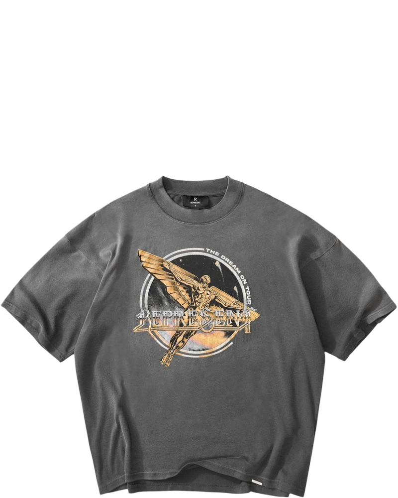 Golden Tour Sun Fade Grey T-Shirt Represent оригінал – Купити в Україні
