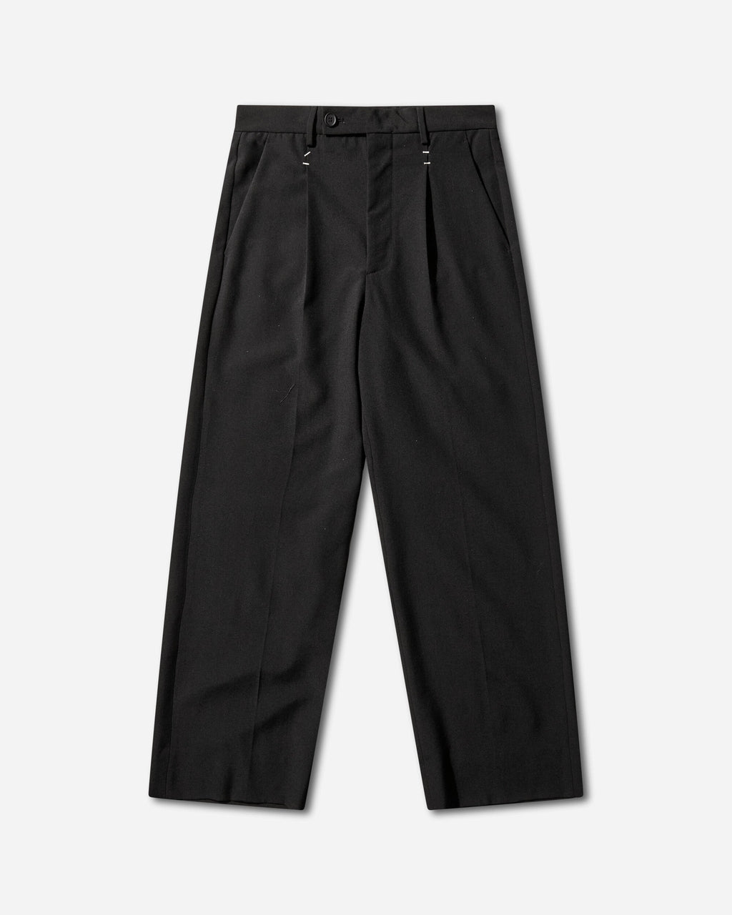 Оригінальна Mens Stapled Wool Trousers Black Maison margiela – боковий вид