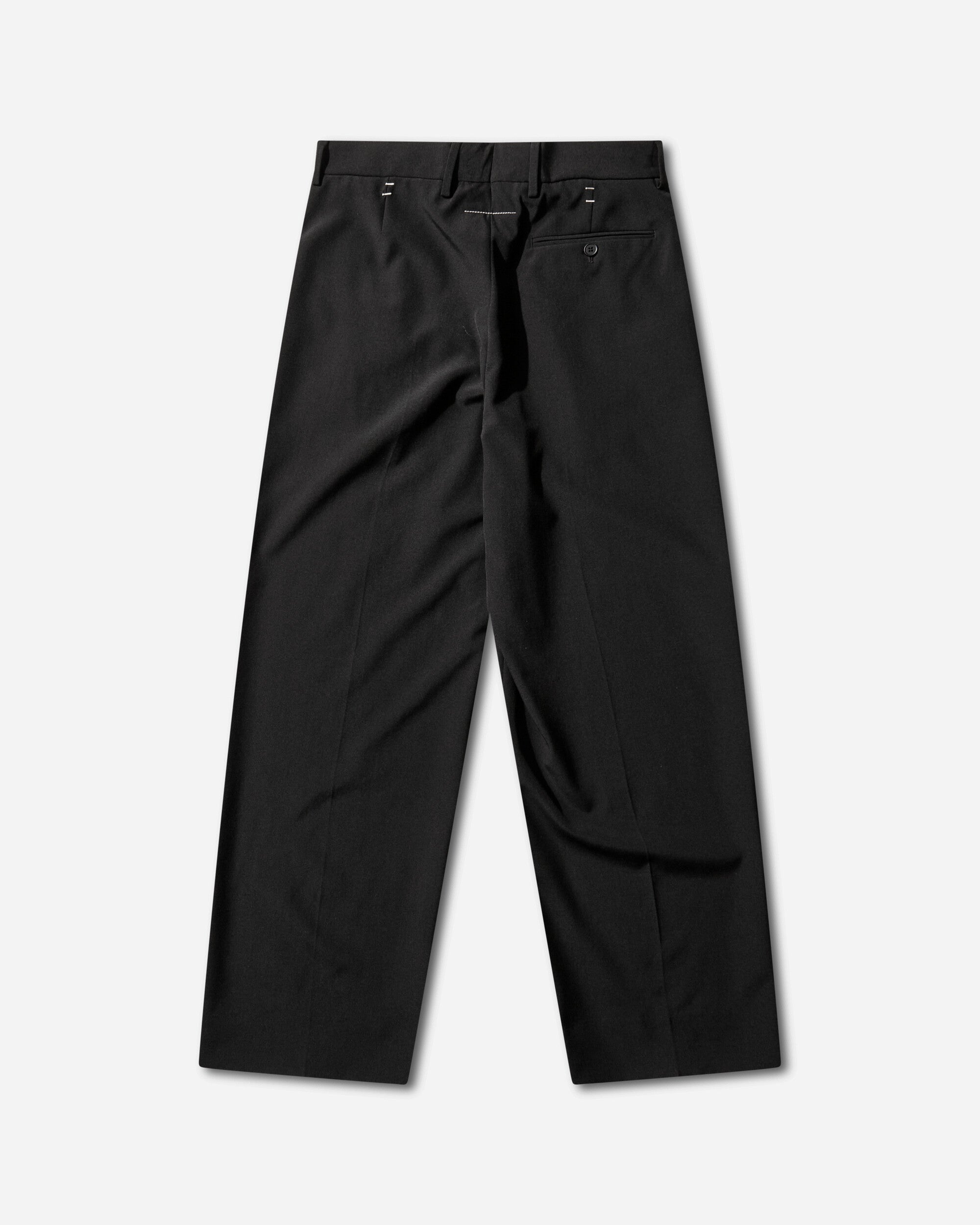 Оригінальна Mens Stapled Wool Trousers Black Maison margiela – вид ззаду