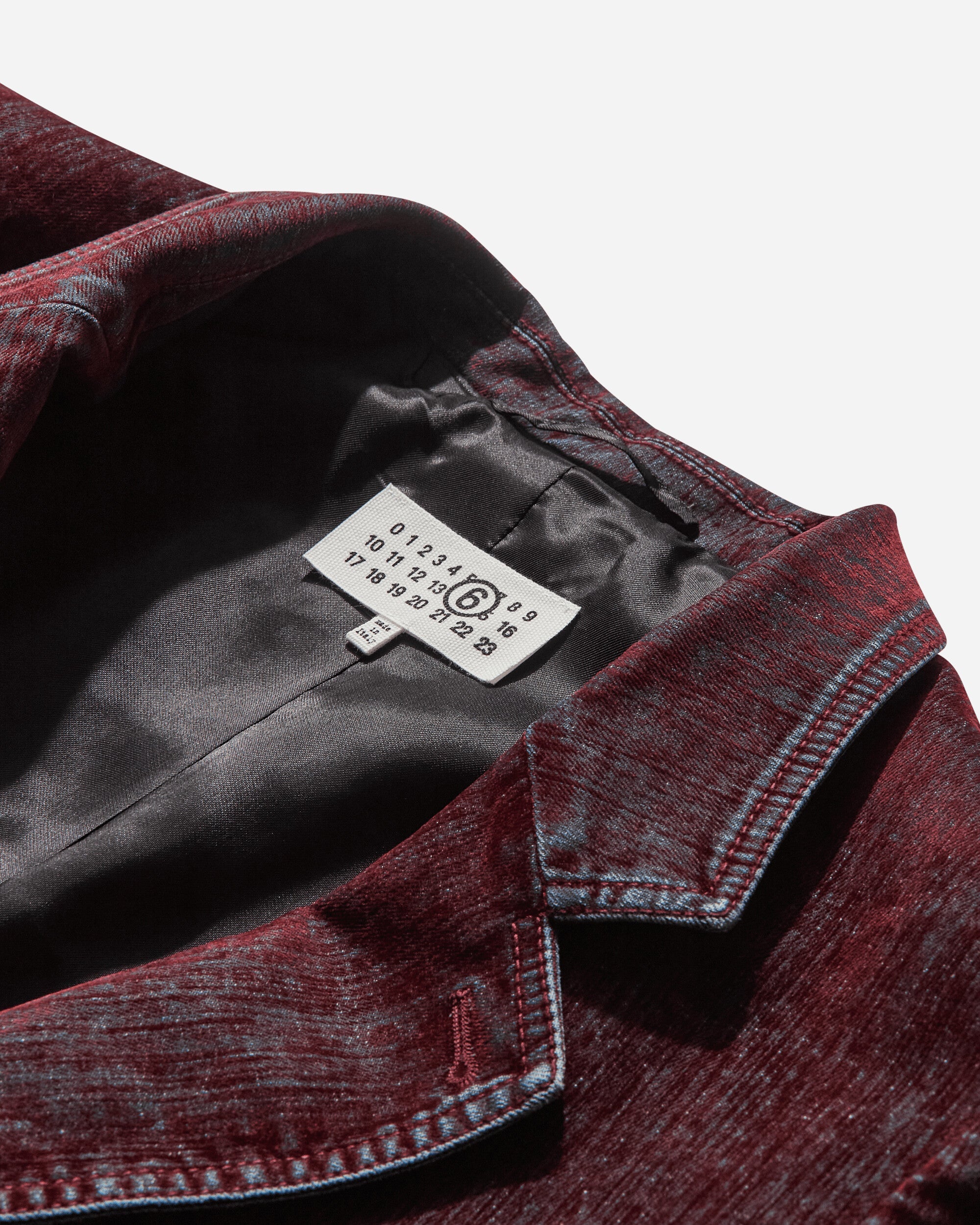 Mens Flocked Denim Suit Jacket Bordeaux Maison margiela оригінал – Купити в Україні – детальний вид