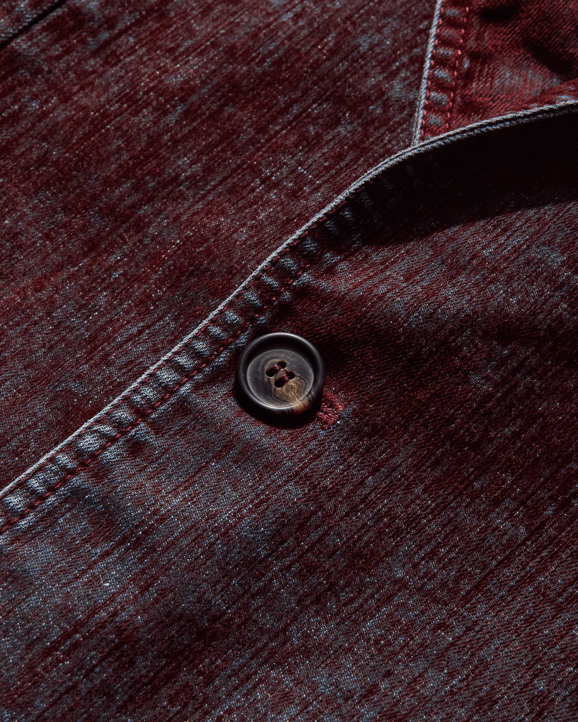 Mens Flocked Denim Suit Jacket Bordeaux Maison margiela оригінал – Купити в Україні – збільшений вид