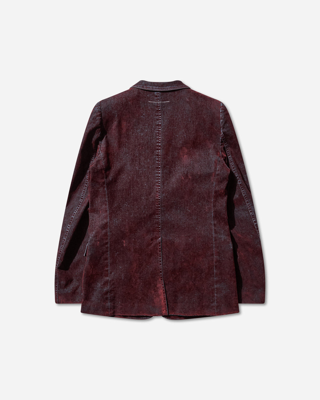 Mens Flocked Denim Suit Jacket Bordeaux Maison margiela оригінал – Купити в Україні – вид ззаду