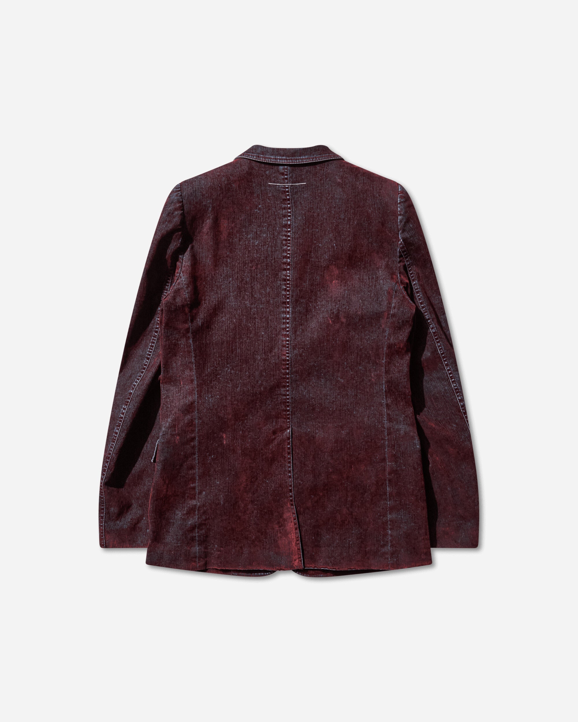 Mens Flocked Denim Suit Jacket Bordeaux Maison margiela оригінал – Купити в Україні – вид ззаду