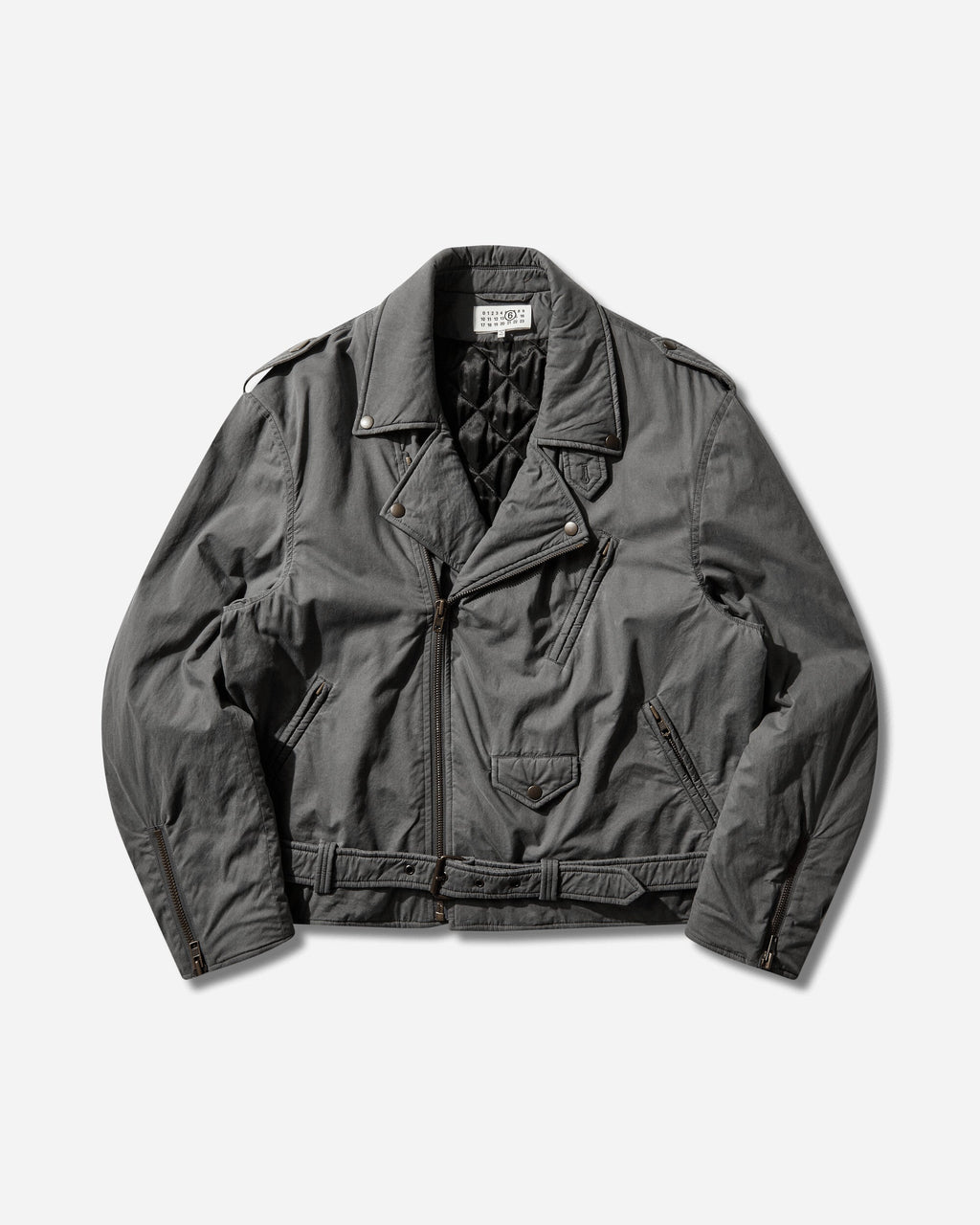 Оригінальна Mens Cotton-Viscose Biker Jacket Anthracite Maison margiela – боковий вид