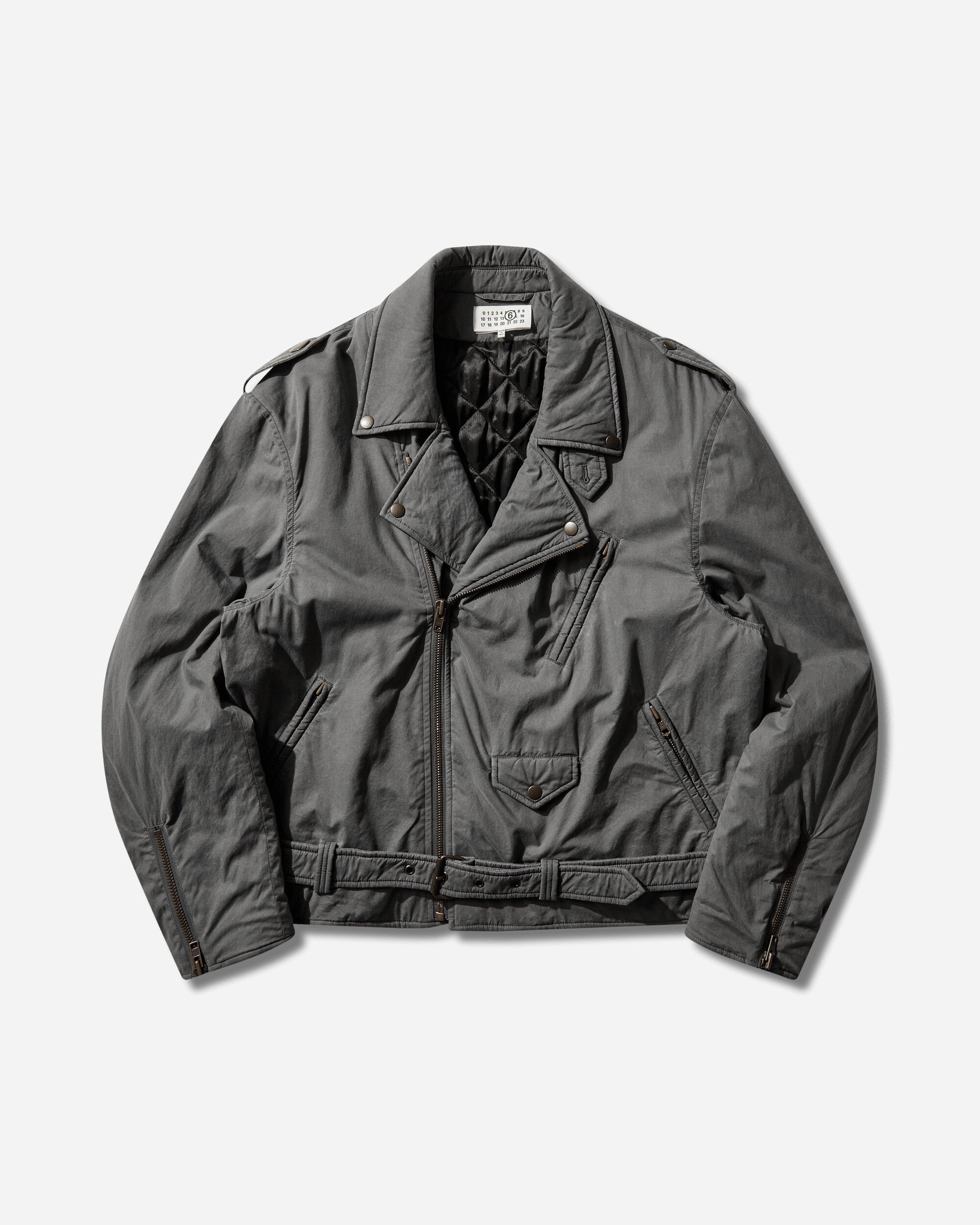 Оригінальна Mens Cotton-Viscose Biker Jacket Anthracite Maison margiela – боковий вид