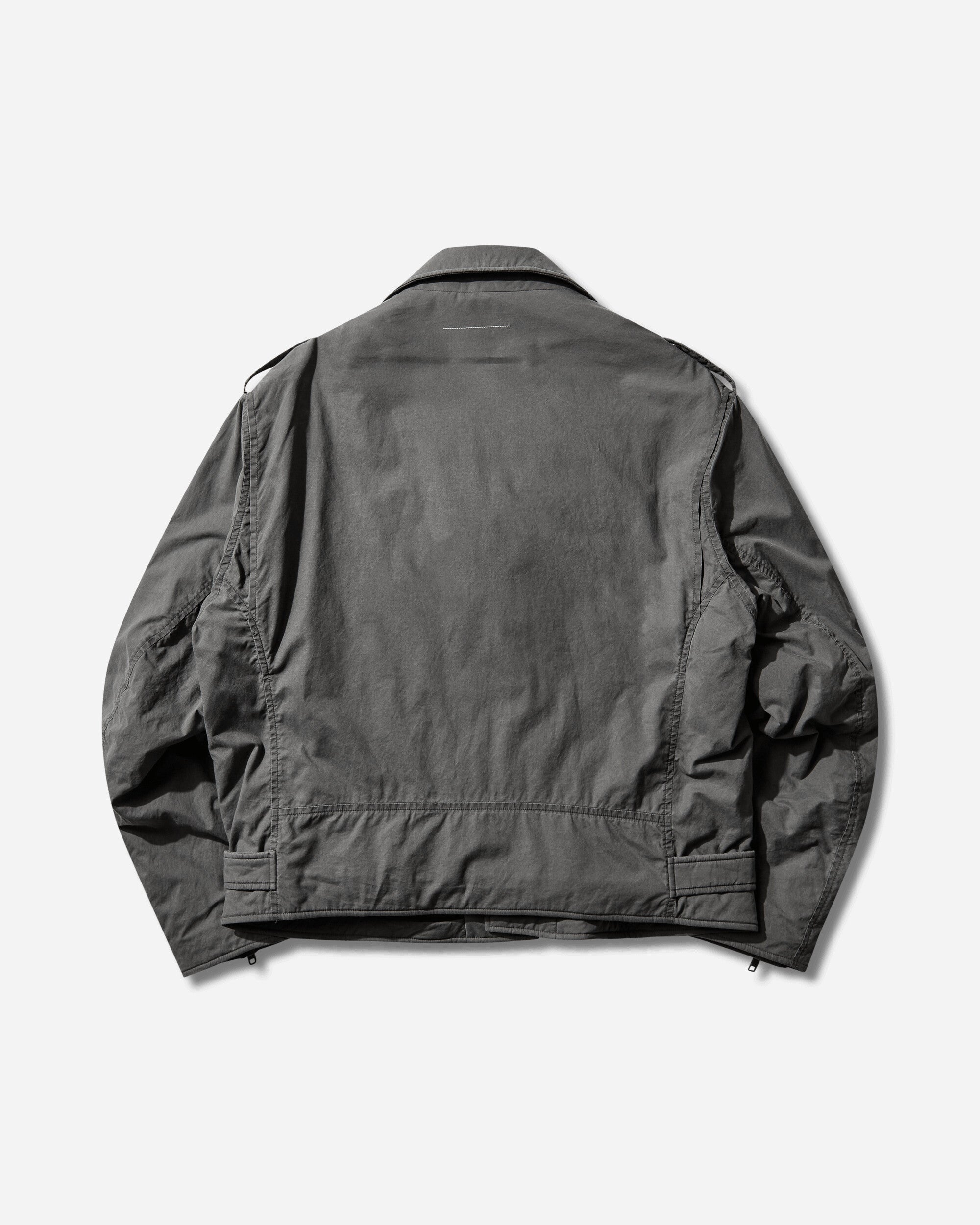 Оригінальна Mens Cotton-Viscose Biker Jacket Anthracite Maison margiela – вид ззаду