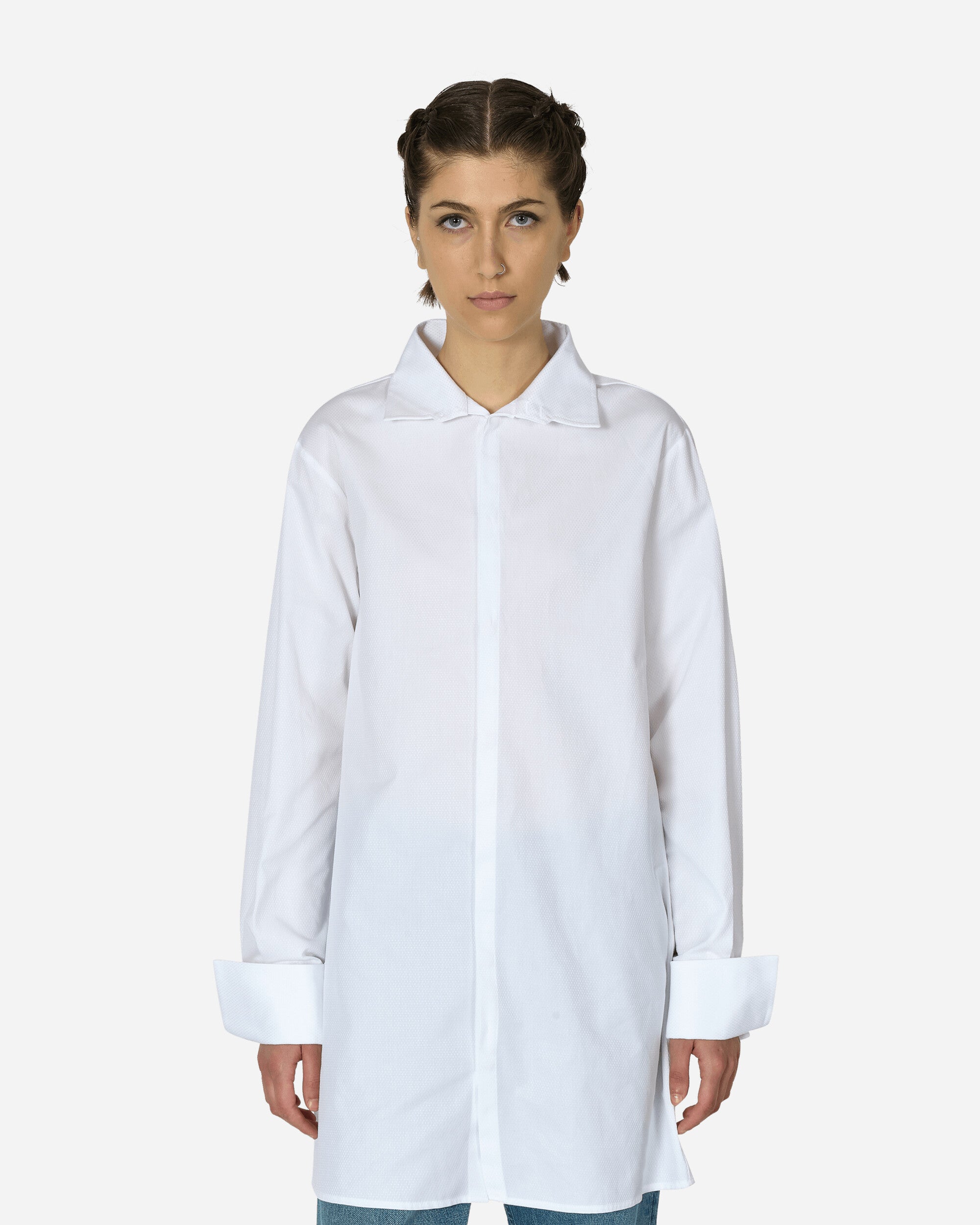 Wide Sleeved Stripy Poplin Shirt Off White Maison margiela – Гарантія оригінальності – боковий вид