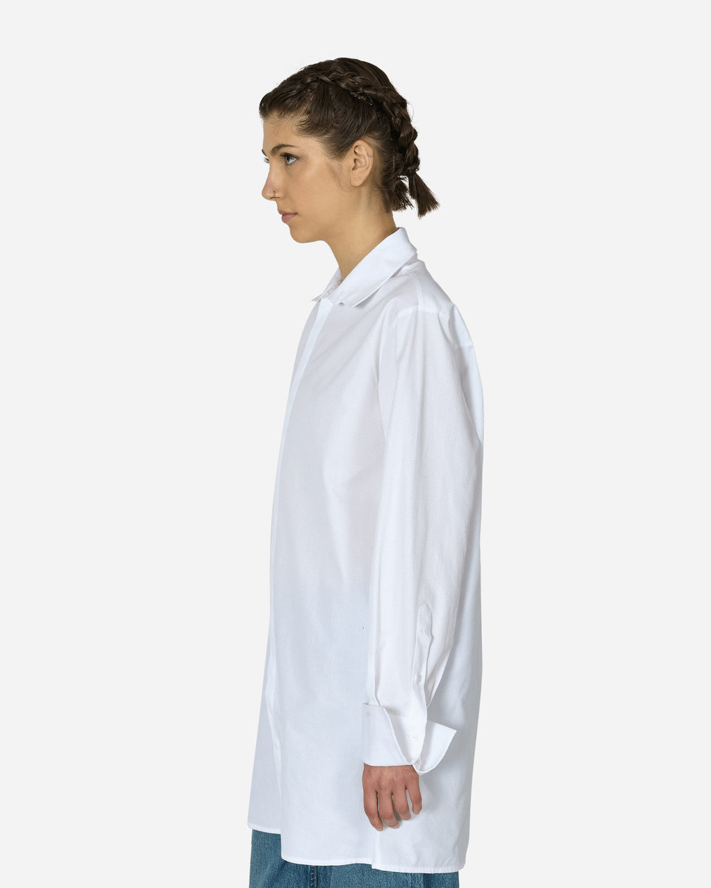 Wide Sleeved Stripy Poplin Shirt Off White Maison margiela – Гарантія оригінальності – вид ззаду