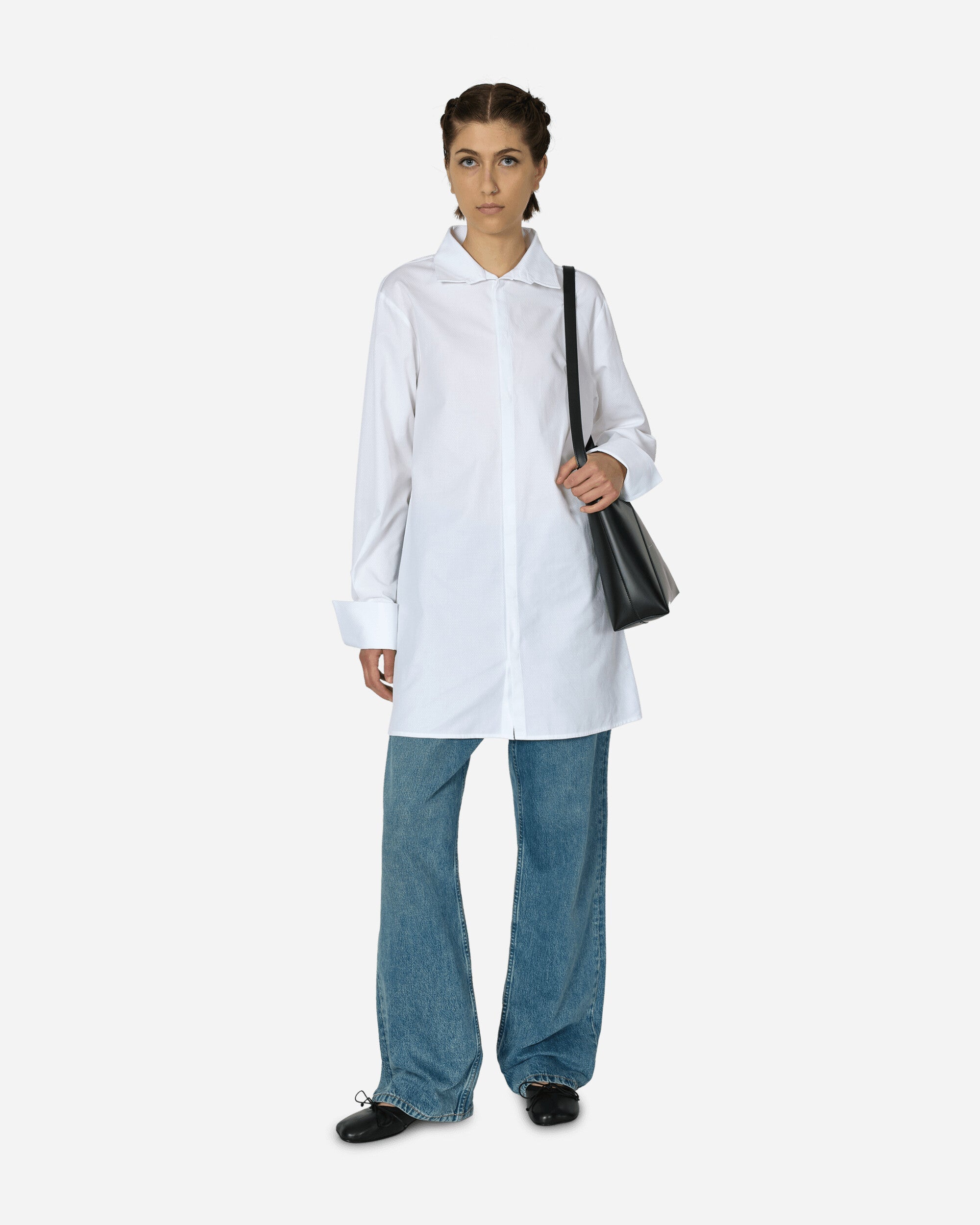 Wide Sleeved Stripy Poplin Shirt Off White Maison margiela – Гарантія оригінальності – збільшений вид