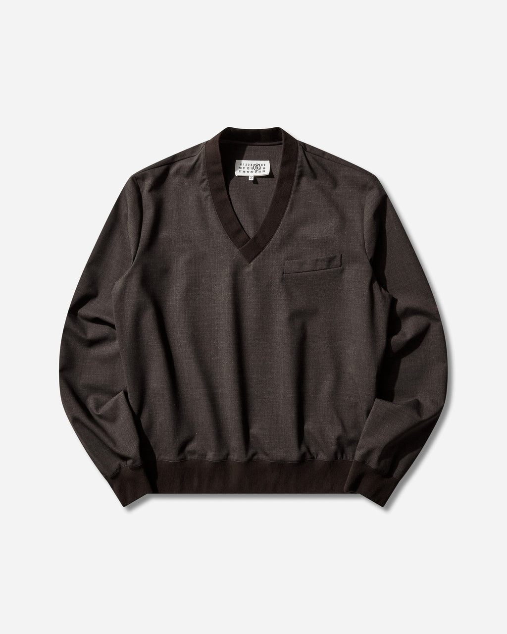 Оригінальна Mens V-Neck Longsleeve Top Deep Brown Maison margiela – боковий вид