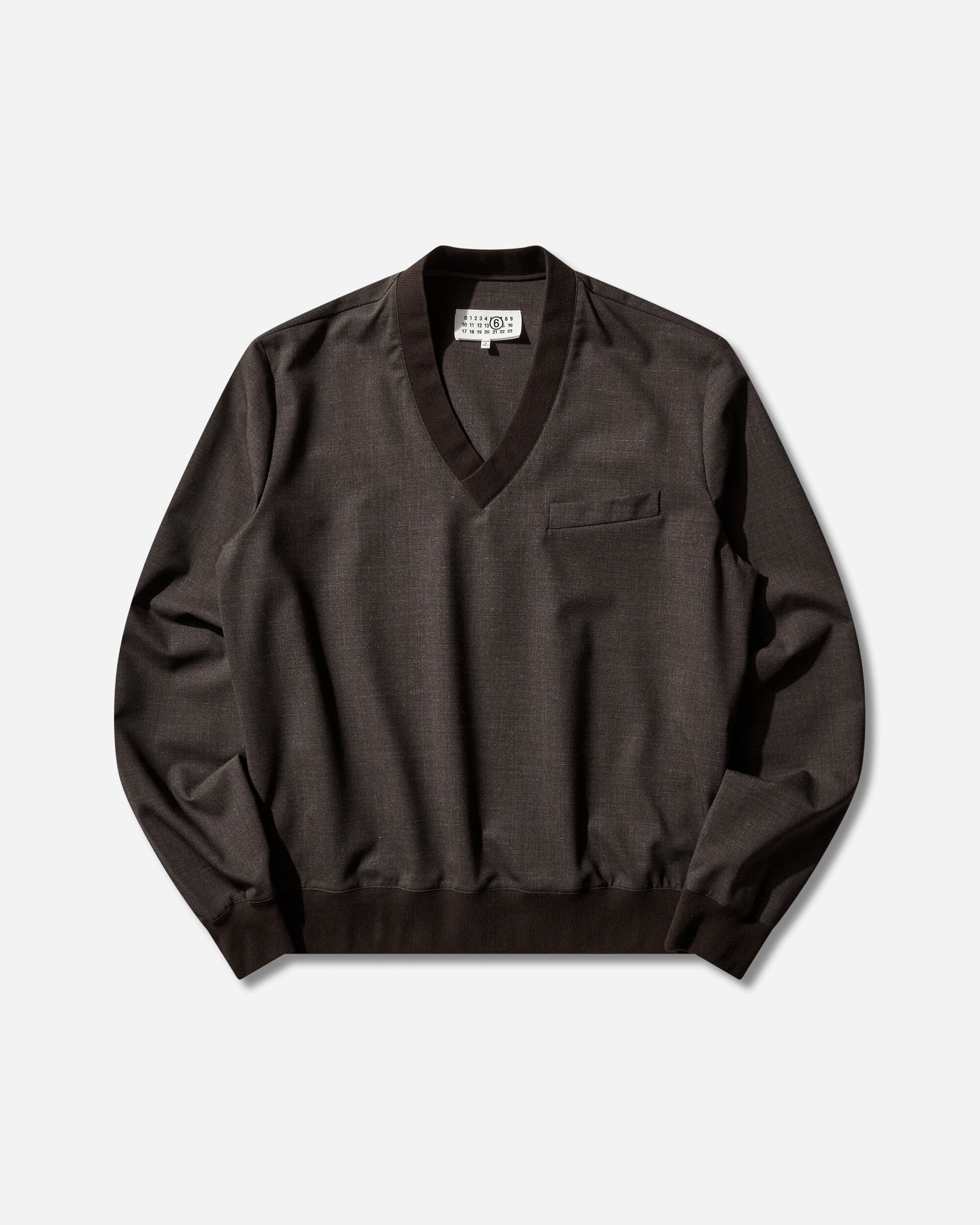 Оригінальна Mens V-Neck Longsleeve Top Deep Brown Maison margiela – боковий вид