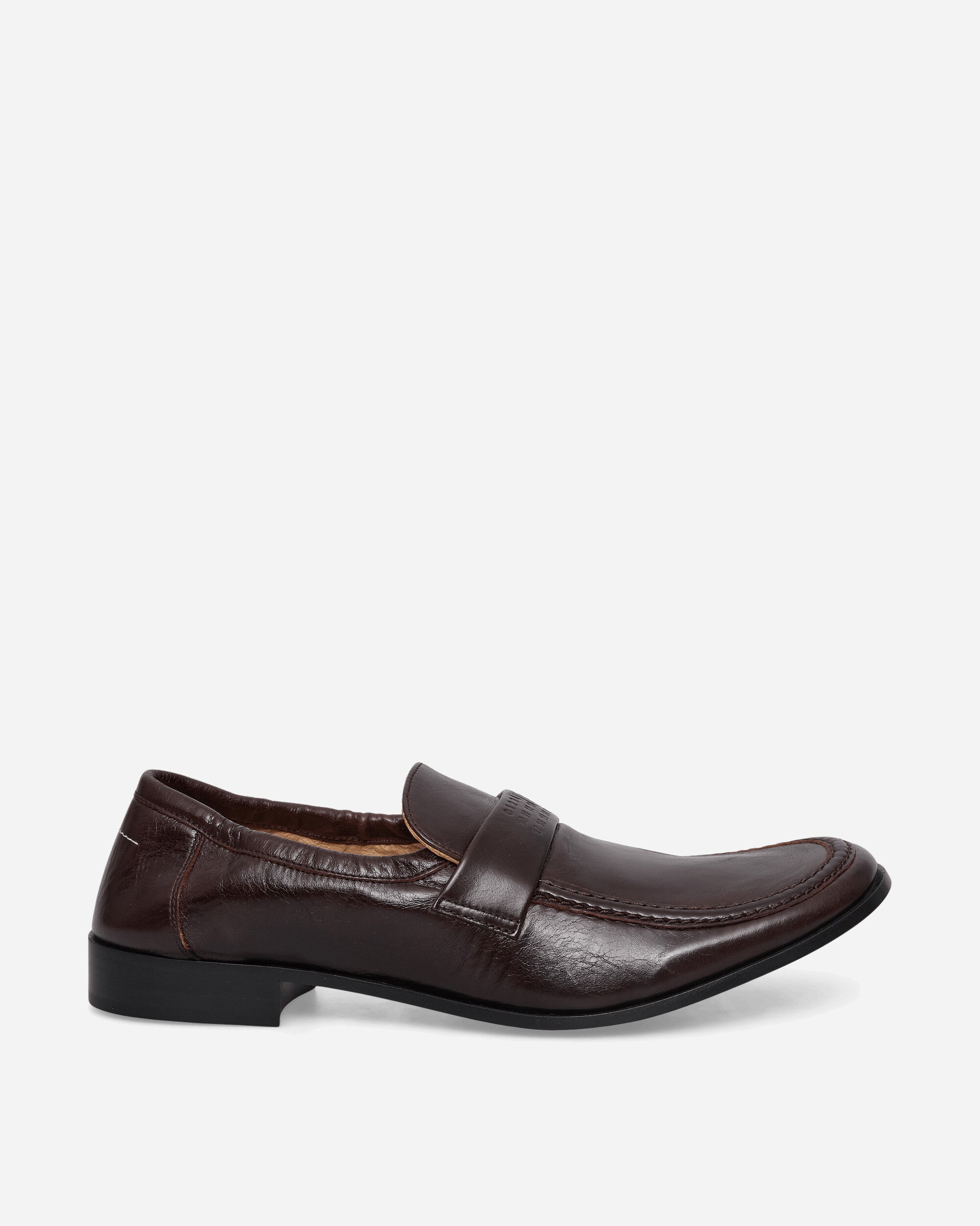 Оригінальна Mens Swing-Toe Leather Loafers Brown Maison margiela – боковий вид